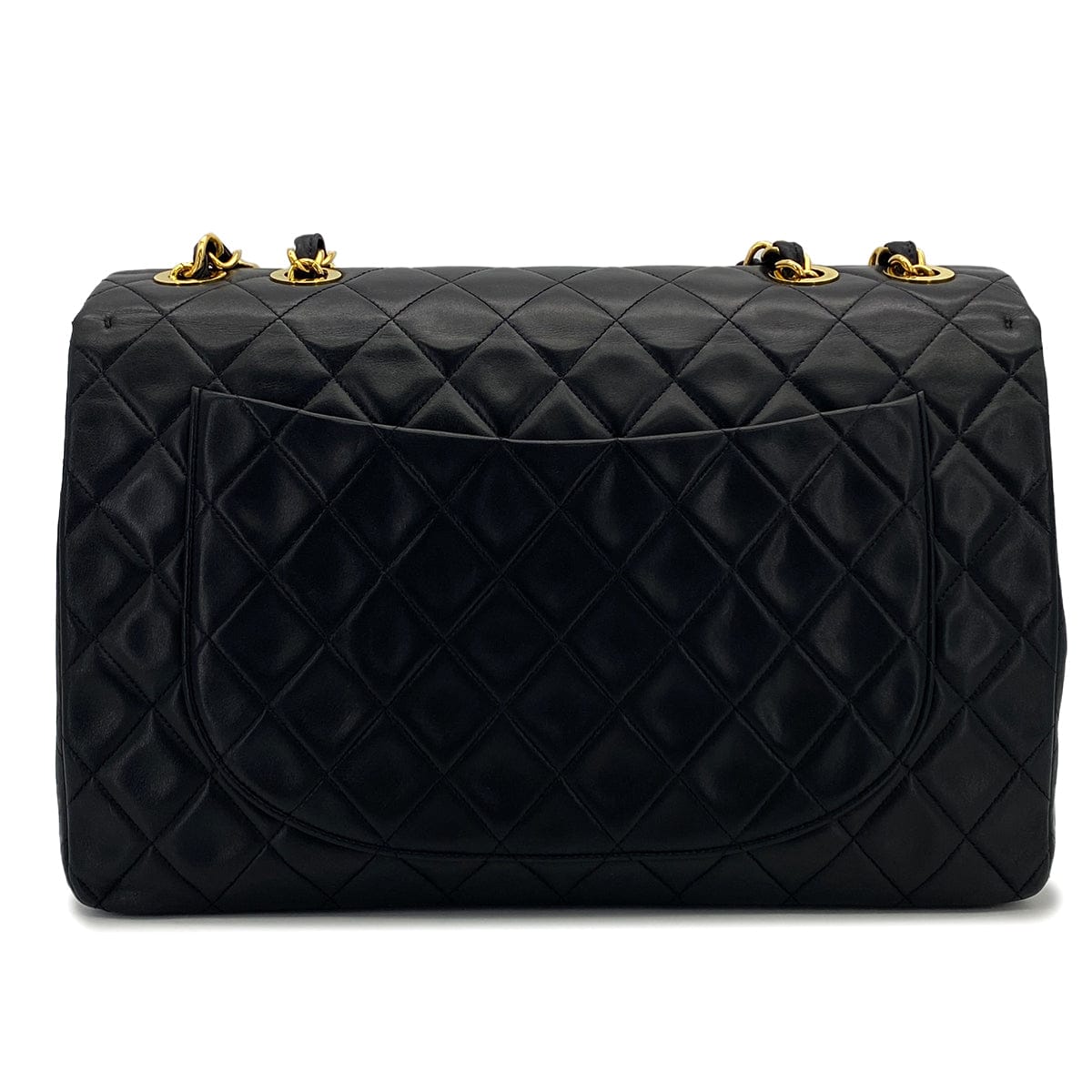 Luxury Promise Japan VINTAGE CHANEL MAXI MATELASSE 34 CHAIN SHOULDER BAG BLACK LAMB SKIN GOLD HARDWARE 90323982