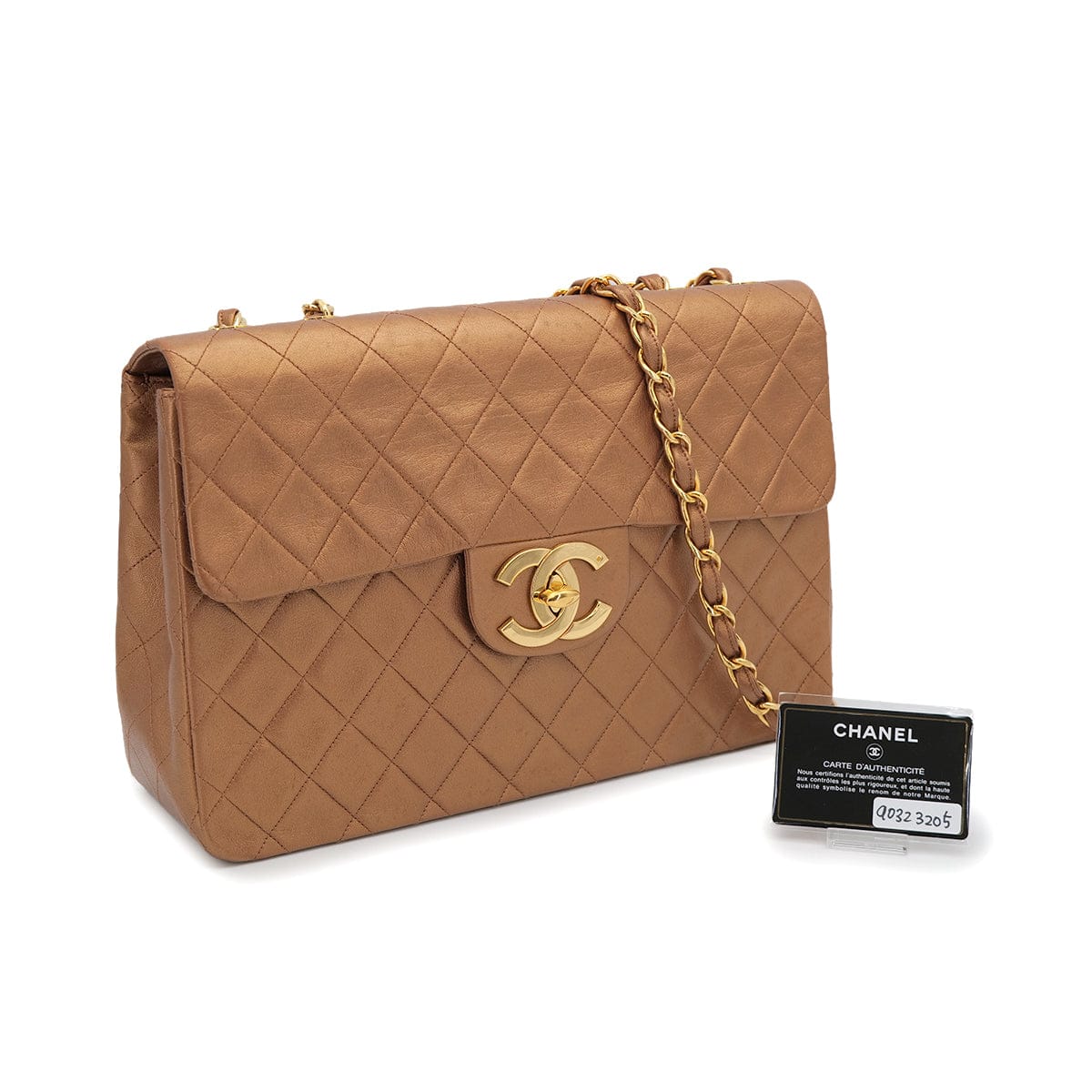 Luxury Promise Japan VINTAGE CHANEL MAXI MATELASSE 34 CHAIN SHOULDER BAG GOLD LAMB SKIN GOLD HARDWARE 90323205