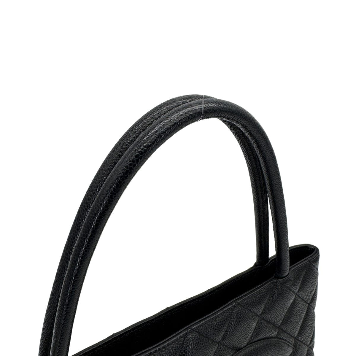 Luxury Promise Japan VINTAGE CHANEL MEDALLION MATELLASSE TOTE BAG BLACK CAVIAR SKIN GOLD HARDWARE 90319923