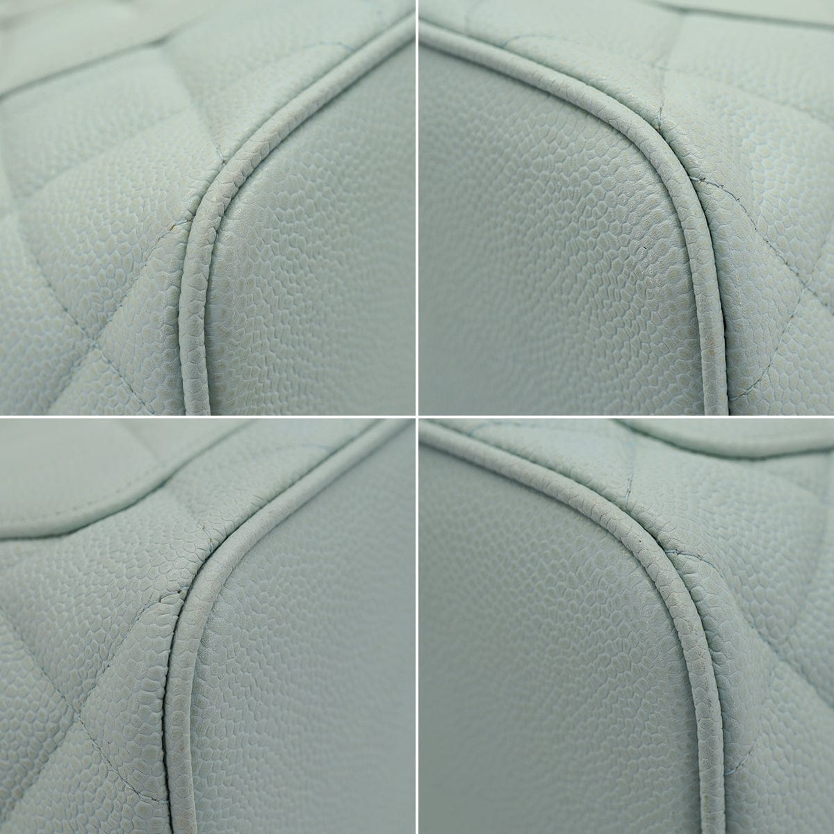 Luxury Promise Japan VINTAGE CHANEL MEDALLION TOTE BAG LIGHT BLUE CAVIAR SKIN GOLD HARDWARE 90335496