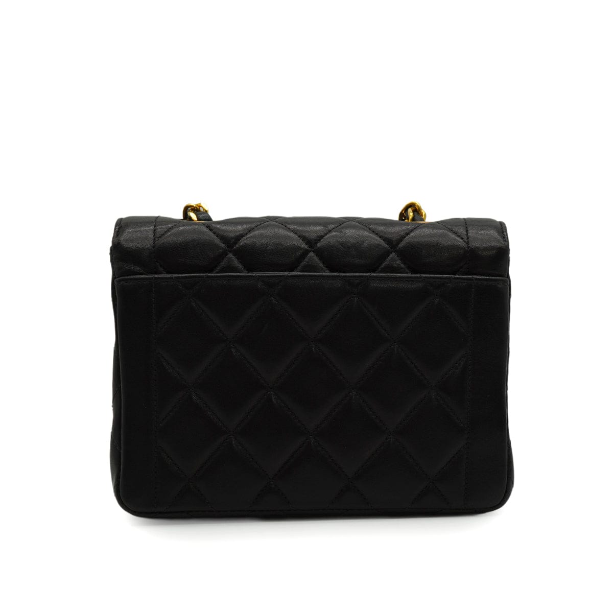 Luxury Promise Japan VINTAGE CHANEL MINI MATELASSE CHAIN SHOULDER BAG BLACK LAMB SKIN GOLD HARDWARE 90345156
