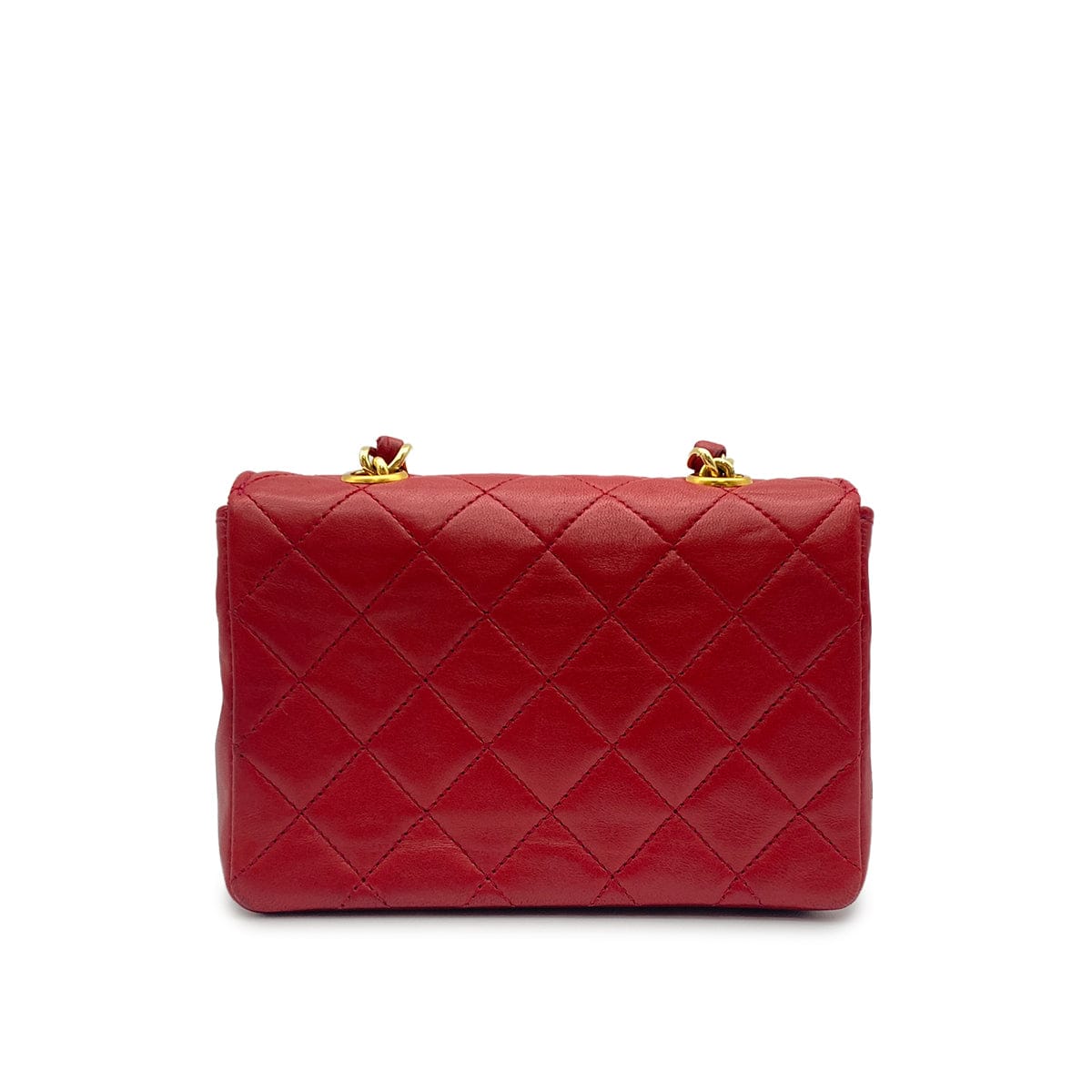 Luxury Promise Japan VINTAGE CHANEL MINI MATELASSE CHAIN SHOULDER BAG RED LAMB SKIN GOLD HARDWARE 90325272