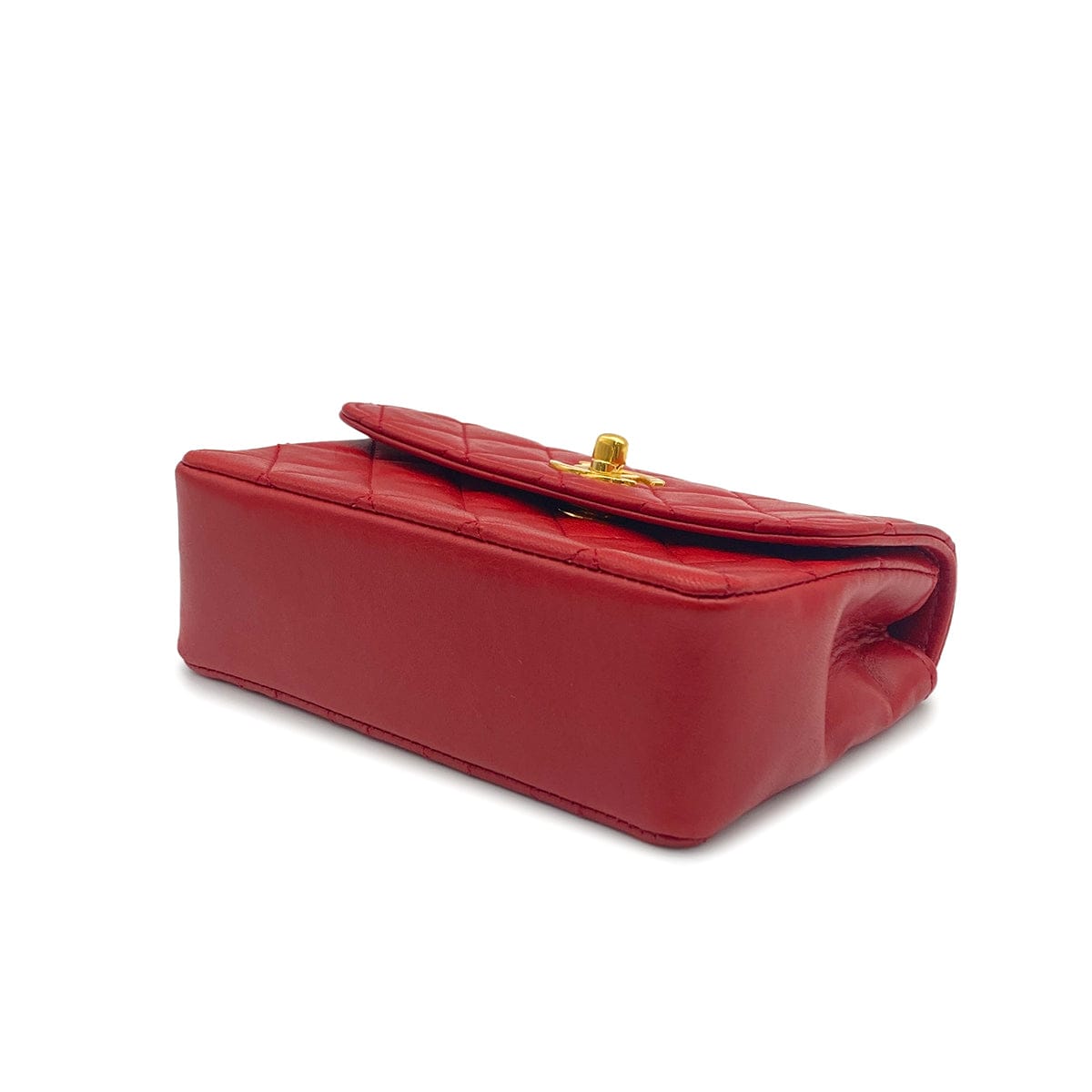 Luxury Promise Japan VINTAGE CHANEL MINI MATELASSE CHAIN SHOULDER BAG RED LAMB SKIN GOLD HARDWARE 90325272