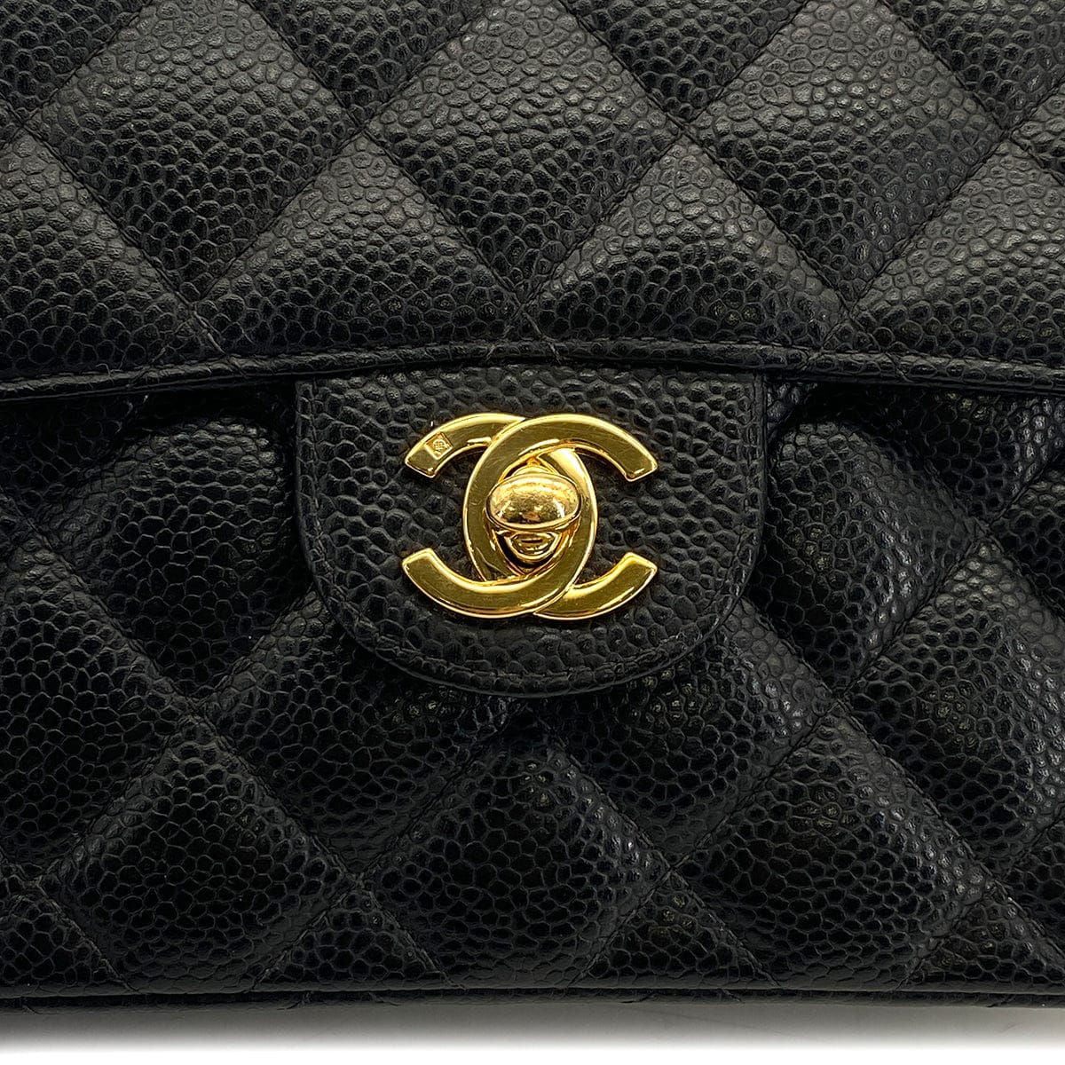 Luxury Promise Japan VINTAGE CHANEL MINI SQUARE 17 CHAIN SHOULDER BAG BLACK CAVIAR SKIN GOLD HARDWARE 90322283