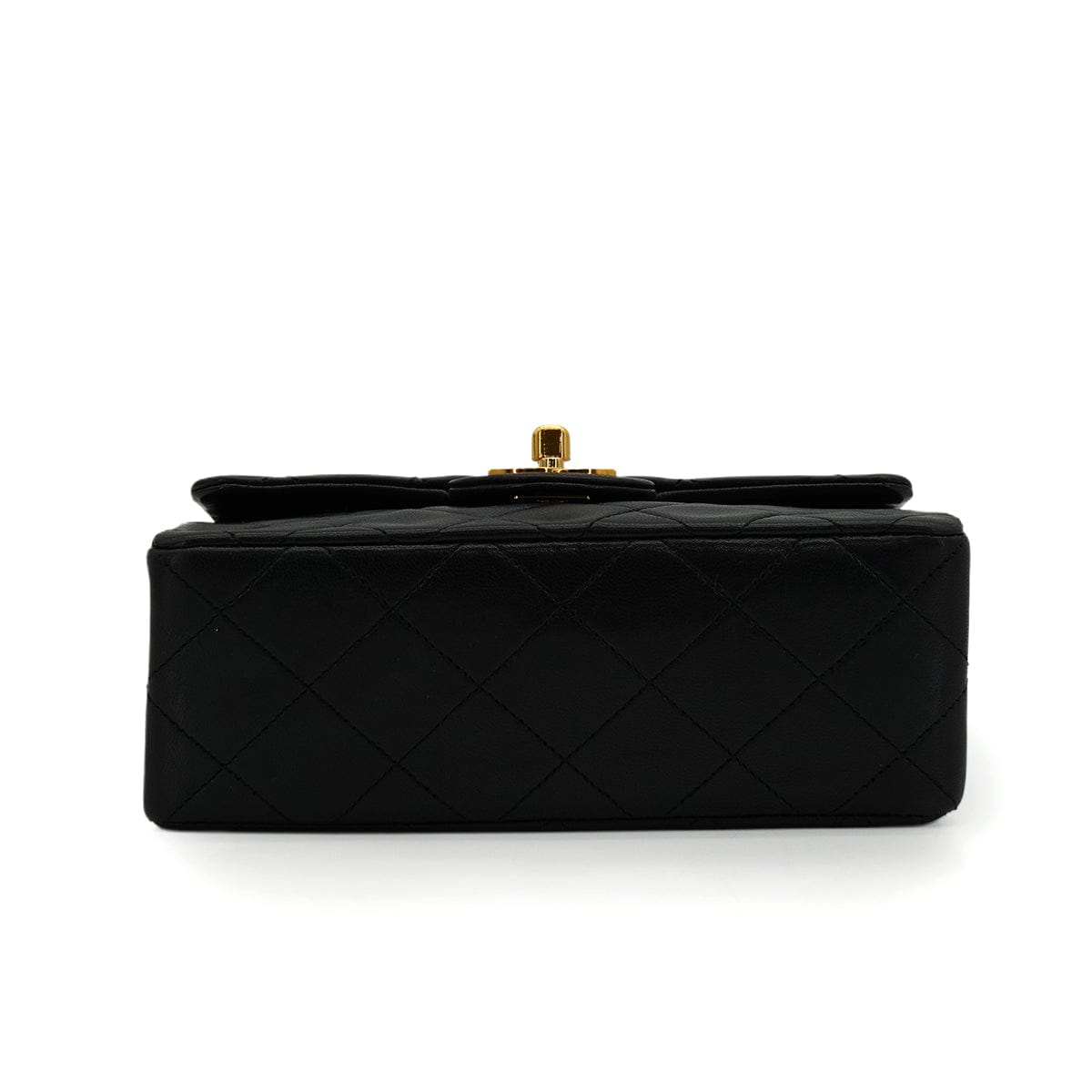 Luxury Promise Japan VINTAGE CHANEL MINI SQUARE 17 CHAIN SHOULDER BAG BLACK LAMB SKIN GOLD HARDWARE 90343923