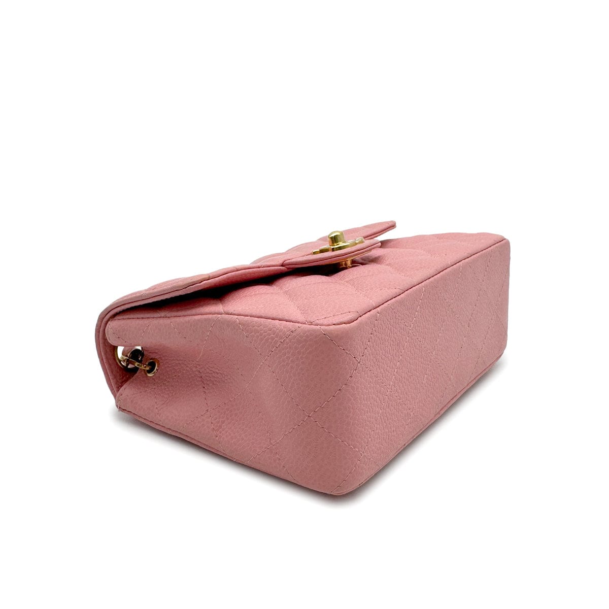 Luxury Promise Japan VINTAGE CHANEL MINI SQUARE 17 CHAIN SHOULDER BAG PINK CAVIAR SKIN GOLD HARDWARE 90313673