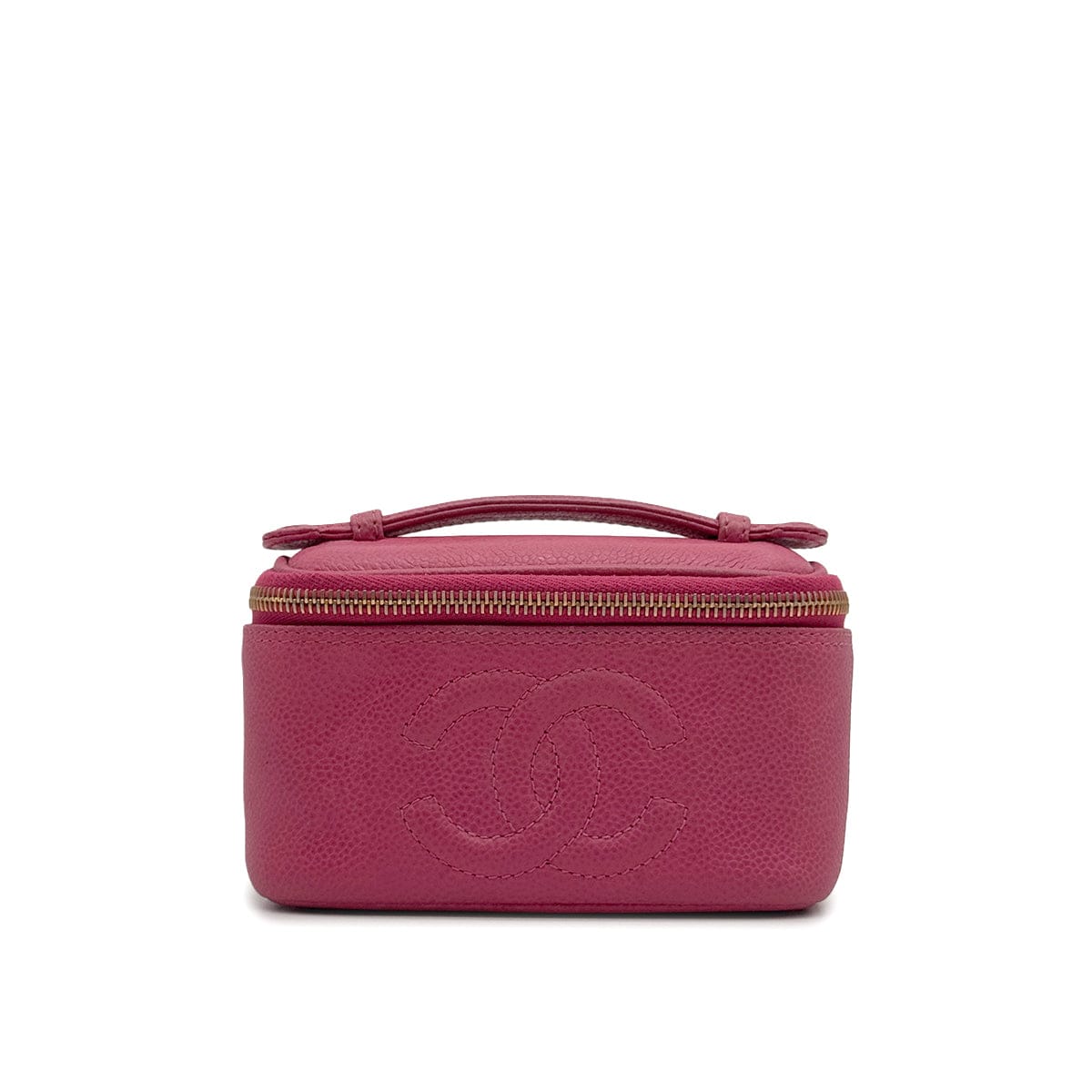 Luxury promise Japan VINTAGE CHANEL MINI VANITY HAND BAG PINK CAVIAR SKIN GOLD HARDWARE 90328715