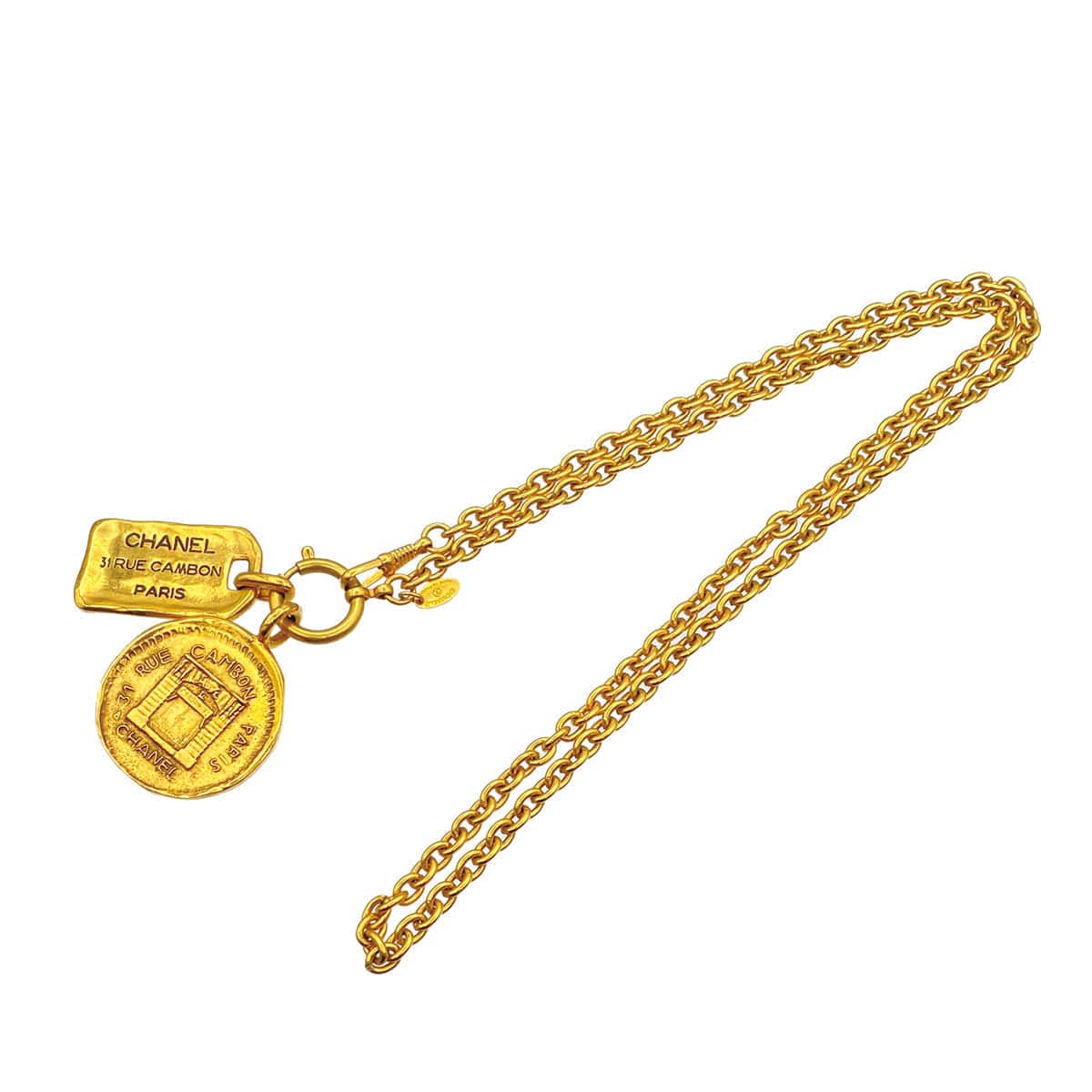 Luxury Promise Japan VINTAGE CHANEL NECKLACE 31 RUE CAMBON LOGO GOLD ACCESSORY 90312539