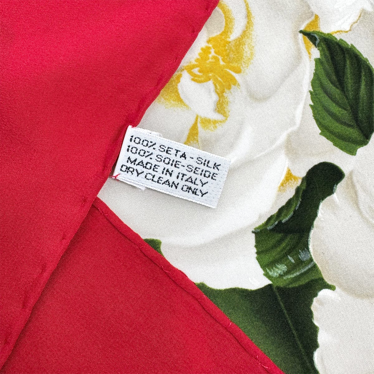 Luxury Promise Japan VINTAGE CHANEL SCARF CAMELLIA WHITE RED SILK 90318640