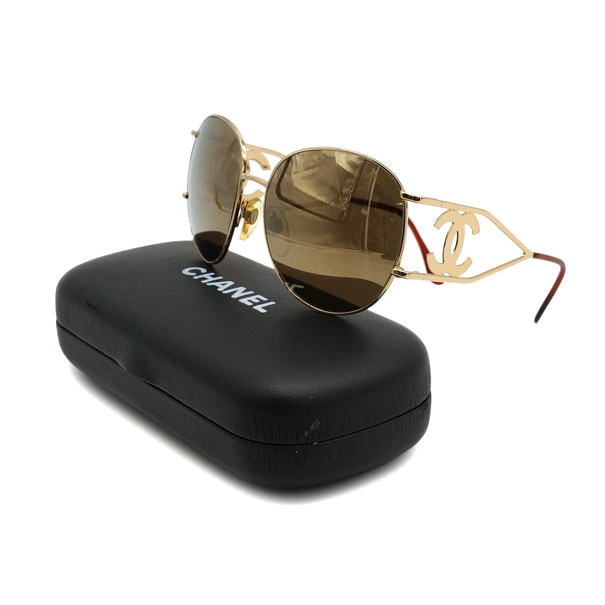 Luxury Promise Japan VINTAGE CHANEL SUNGLASSES BIG COCO GOLD EYEWEAR 90319956
