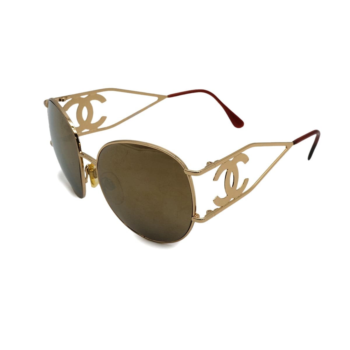 Luxury Promise Japan VINTAGE CHANEL SUNGLASSES BIG COCO GOLD EYEWEAR 90319956