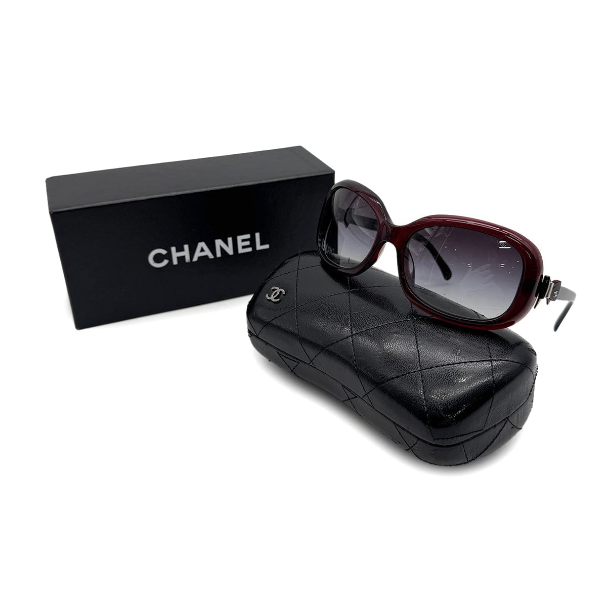Luxury Promise Japan VINTAGE CHANEL SUNGLASSES COCOMARK LOGO RIBBON BROWN EYEWEAR 90319114