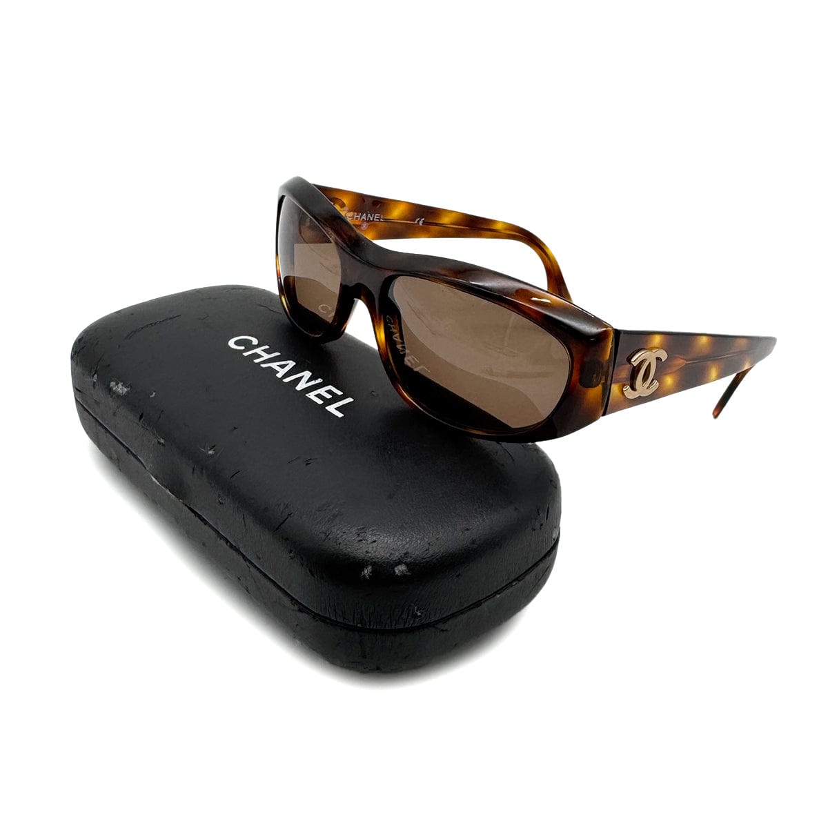 Luxury Promise Japan VINTAGE CHANEL SUNGLASSES COCOMARK LOGO TORTOISESHELL BROWN EYEWEAR 90319119