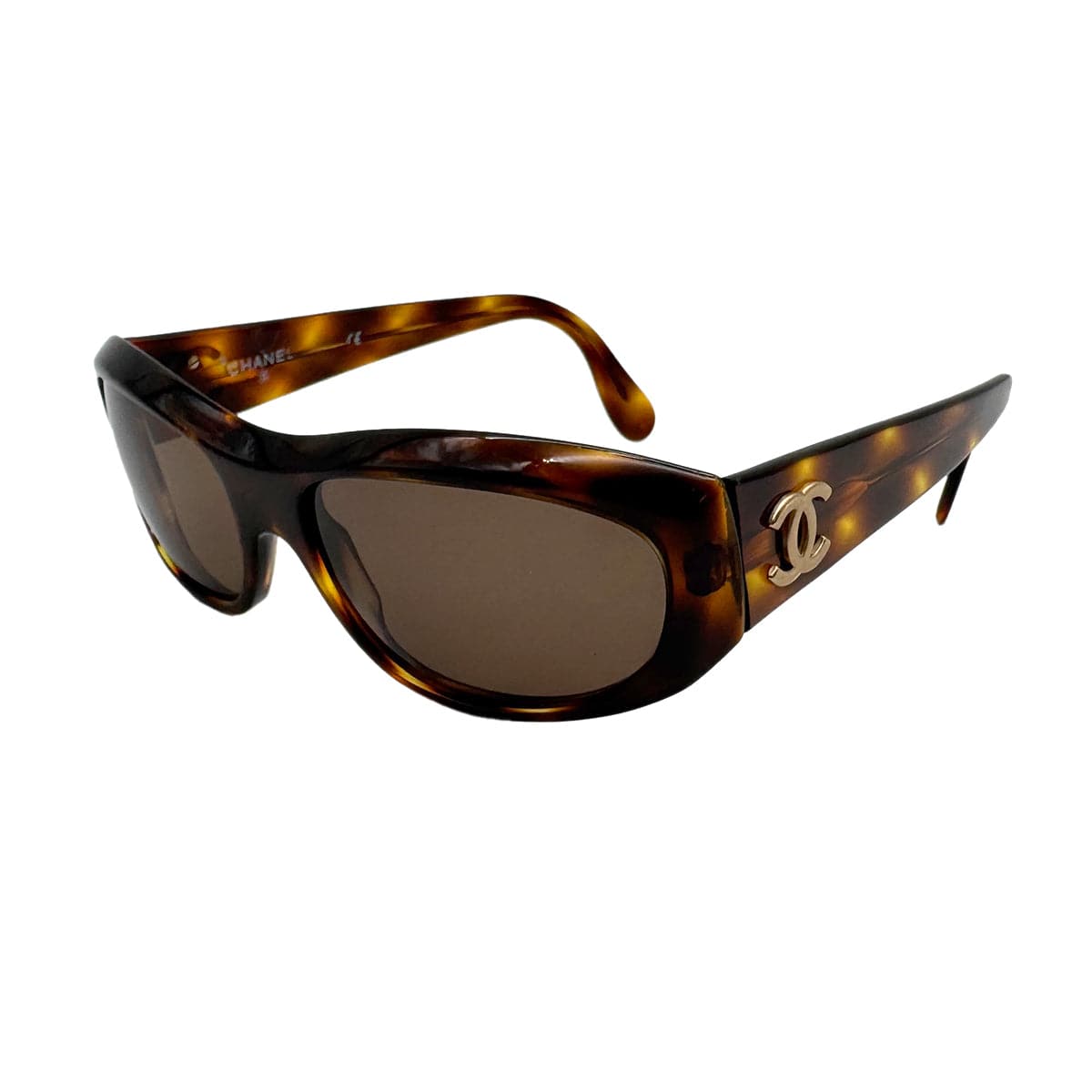 Luxury Promise Japan VINTAGE CHANEL SUNGLASSES COCOMARK LOGO TORTOISESHELL BROWN EYEWEAR 90319119
