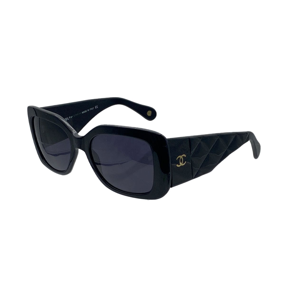 luxury promise japan VINTAGE CHANEL SUNGLASSES COCOMARK MATELASSE BLACK EYEWEAR 90312685