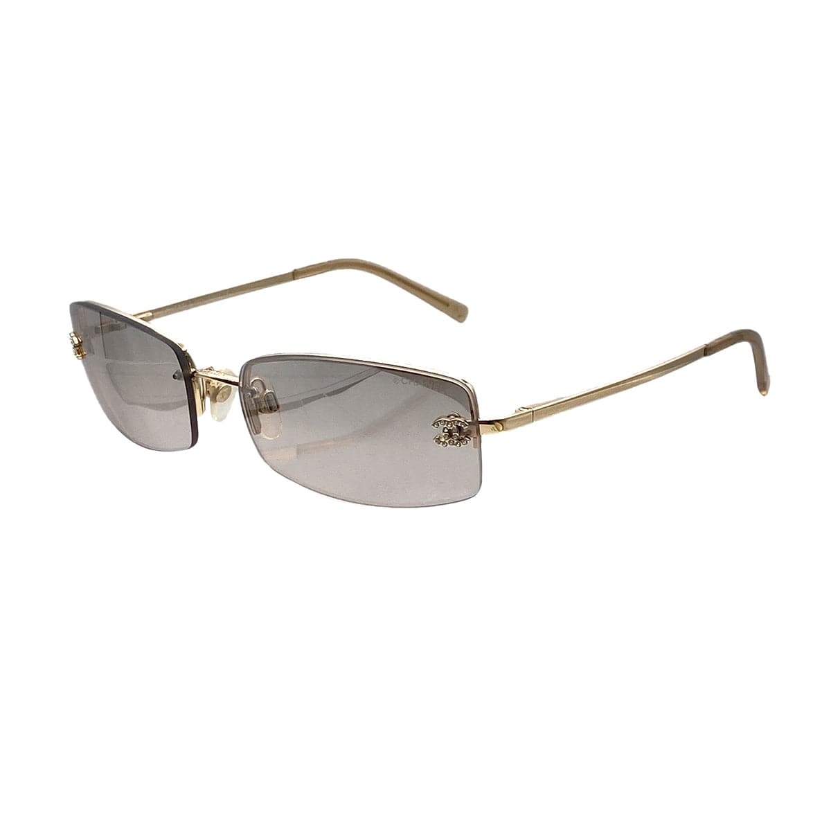 Luxury Promise Japan VINTAGE CHANEL SUNGLASSES COCOMARK RHINESTONE GOLD EYEWEAR 90312553