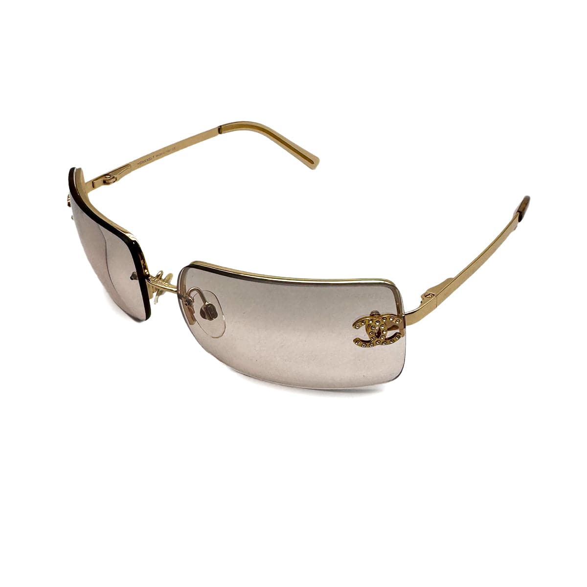 Luxury Promise Japan VINTAGE CHANEL SUNGLASSES COCOMARK RHINESTONE GOLD EYEWEAR 90319113