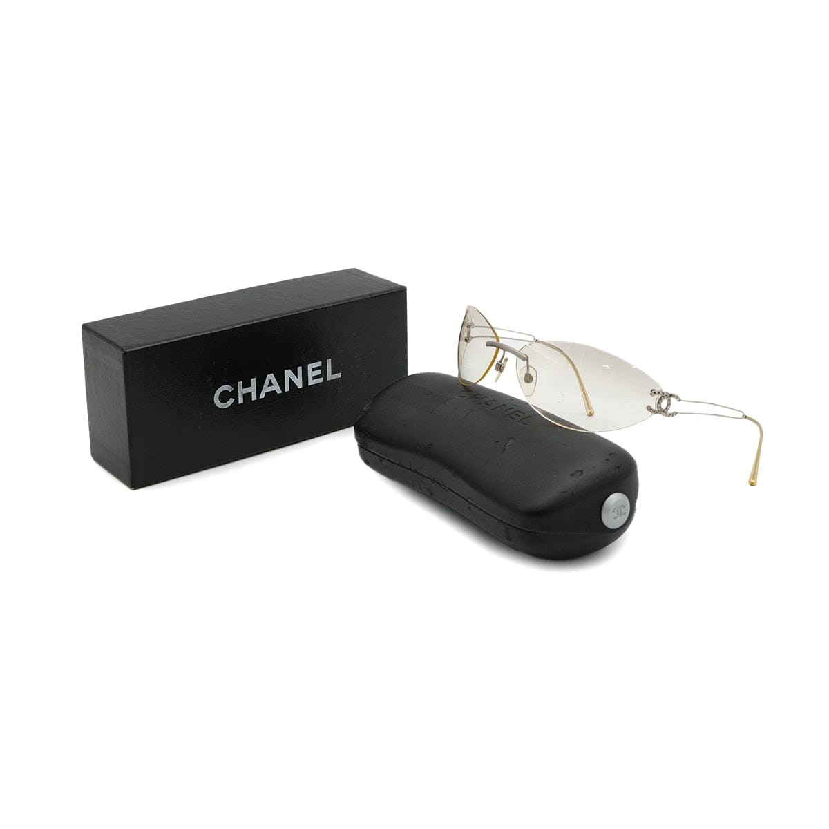 Luxury Promise Japan VINTAGE CHANEL SUNGLASSES COCOMARK RHINESTONE SILVER EYEWEAR 90319963