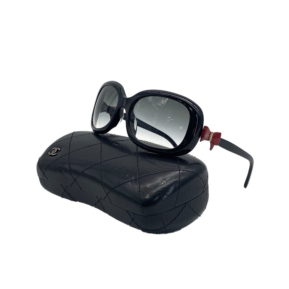 Luxury Promise Japan VINTAGE CHANEL SUNGLASSES RIBBON COCOMARK BLACK RED EYEWEAR 90311846