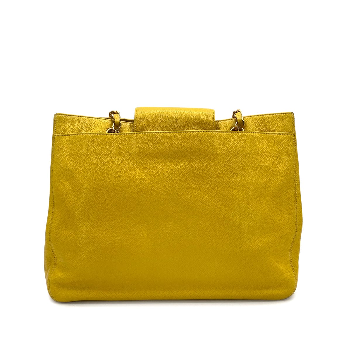 Luxury Promise Japan VINTAGE CHANEL SUPER MODEL CHAIN TOTE BAG YELLOW CAVIAR SKIN GOLD HARDWARE 90323096