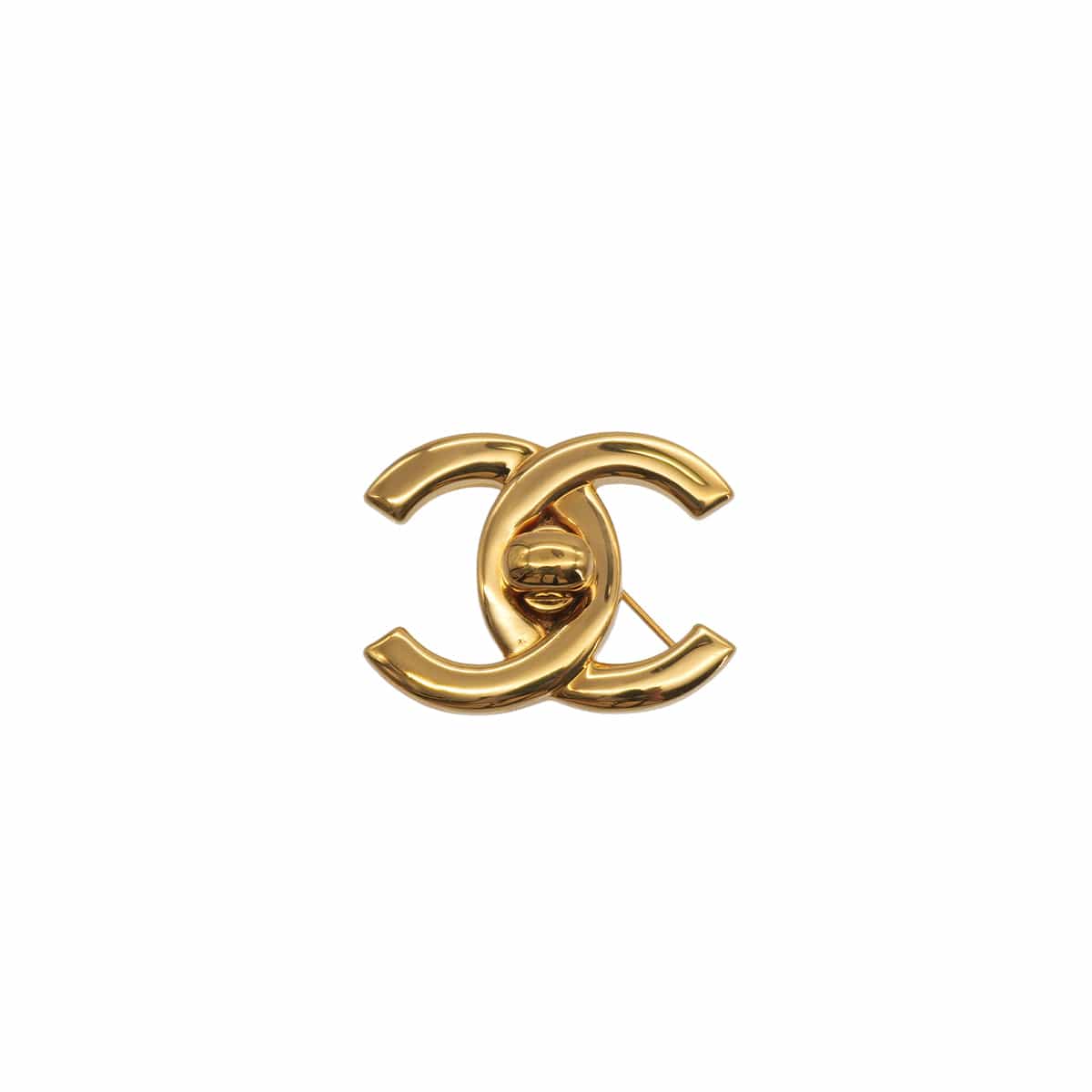Luxury Promise Japan VINTAGE CHANEL TURN LOCK BROOCH GOLD ACCESSORY 96P 90323153