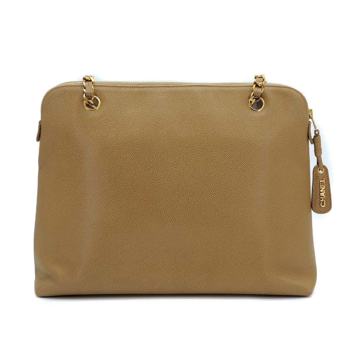 Luxury Promise Japan VINTAGE CHANEL TURN LOCK CHAIN TOTE BAG BEIGE CAVIAR SKIN GOLD HARDWARE 90311266