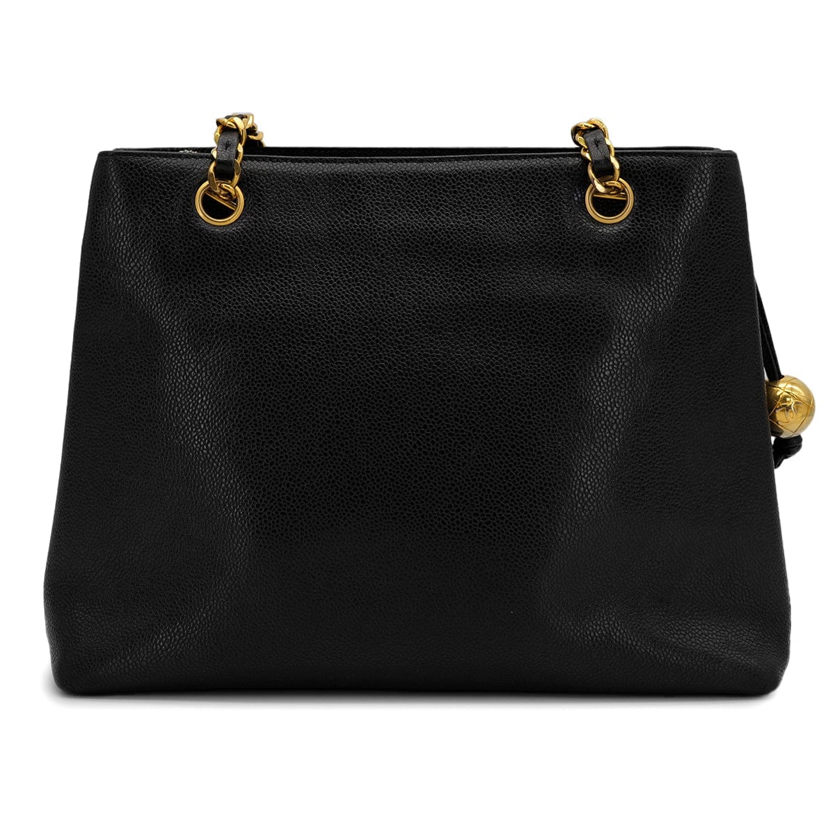 Luxury Promise Japan VINTAGE CHANEL TURN LOCK CHAIN TOTE BAG BLACK CAVIAR SKIN GOLD HARDWARE 90314371
