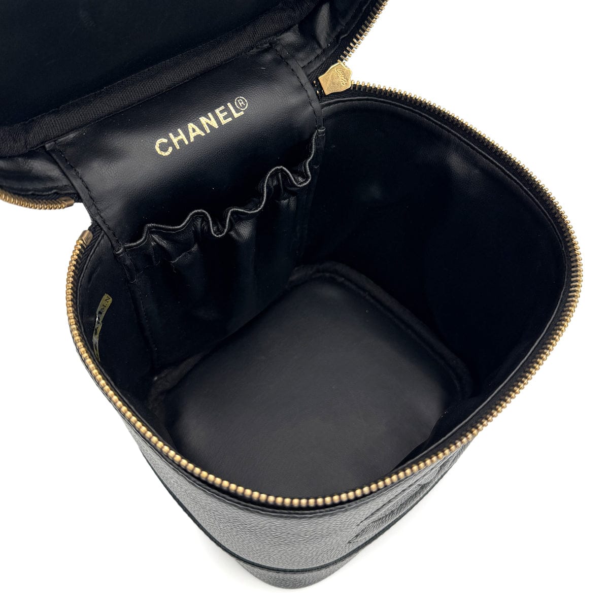 Luxury Promise Japan VINTAGE CHANEL VANITY HAND BAG BLACK CAVIAR SKIN 90319915