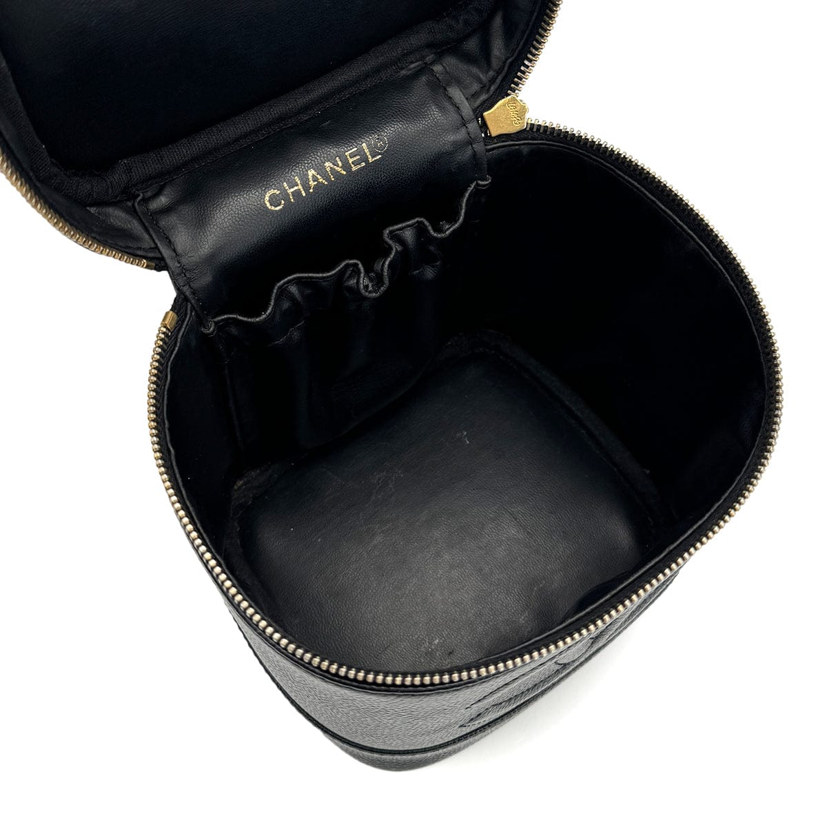 Luxury Promise Japan VINTAGE CHANEL VANITY HAND BAG BLACK CAVIAR SKIN 90319916