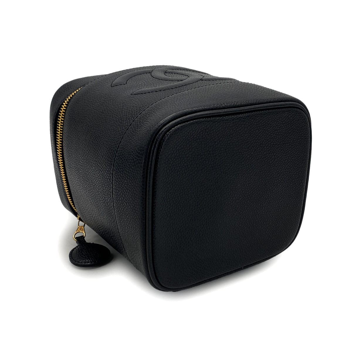 Luxury Promise Japan VINTAGE CHANEL VANITY HAND BAG BLACK CAVIAR SKIN 90324799