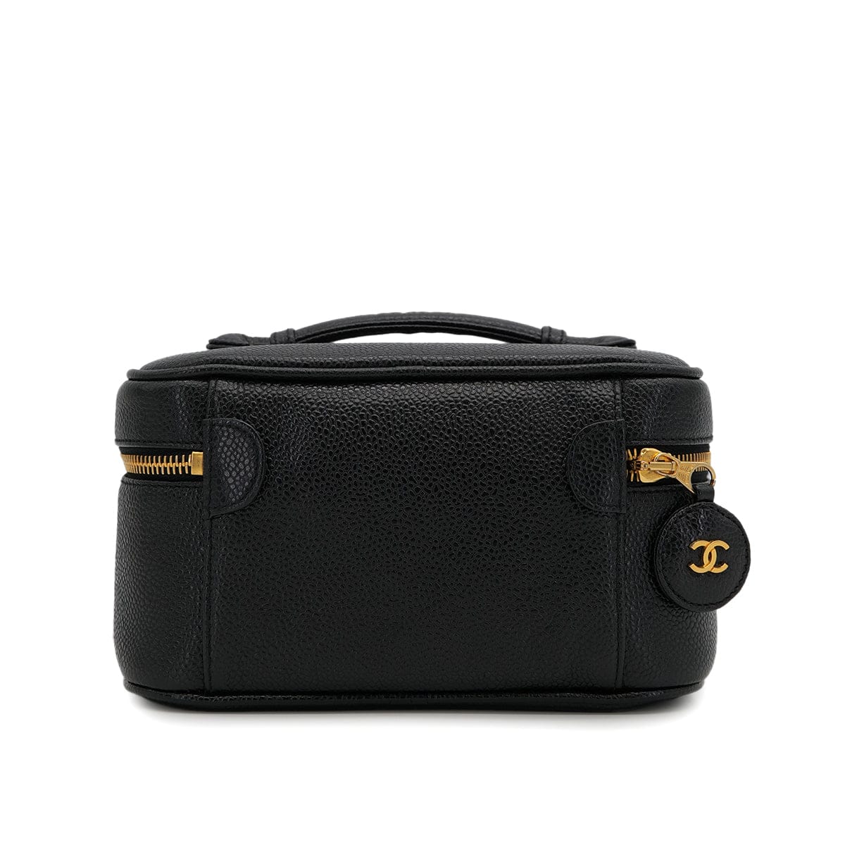 Luxury Promise Japan VINTAGE CHANEL VANITY HAND BAG BLACK CAVIAR SKIN 90325294