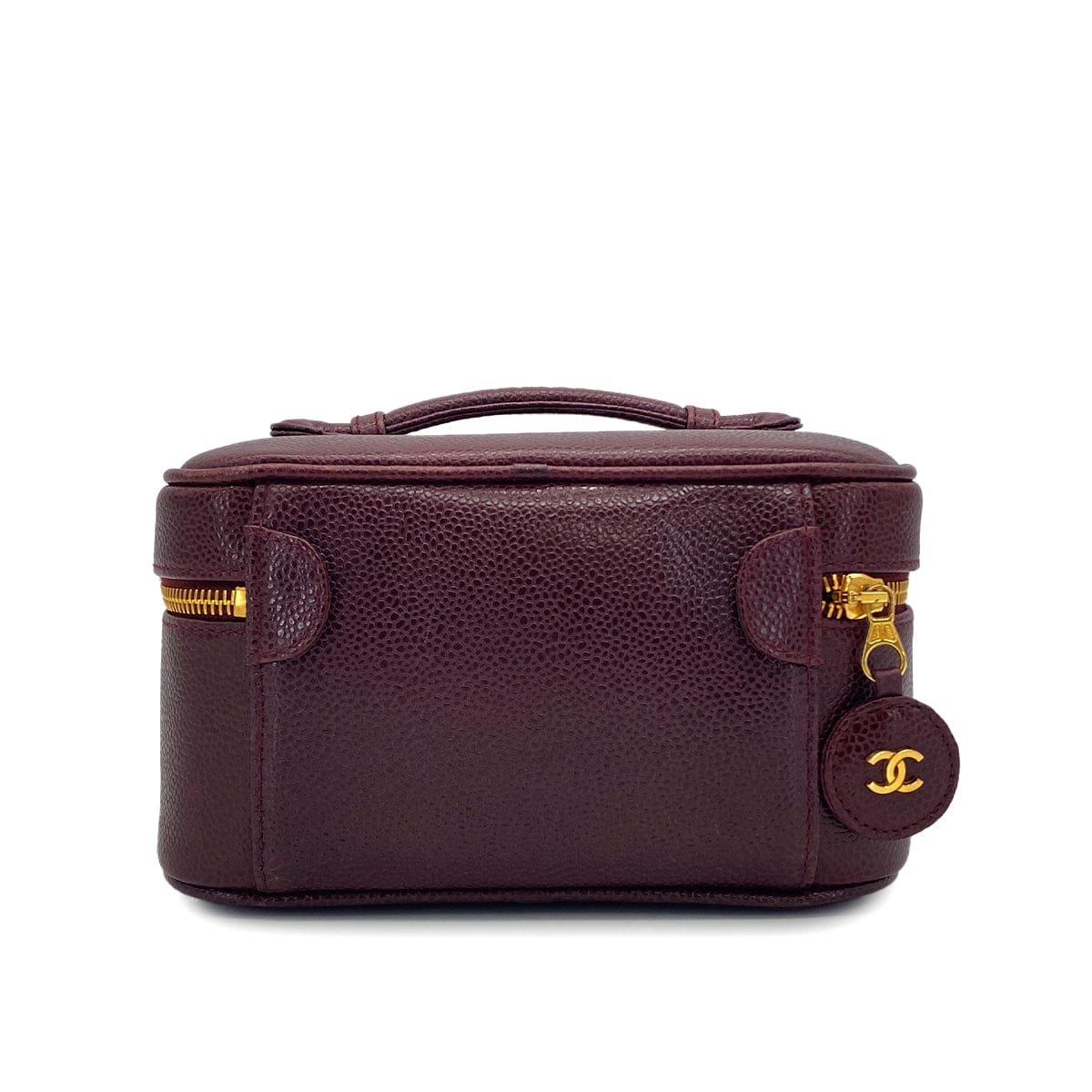 Luxury promise Japan VINTAGE CHANEL VANITY HAND BAG BORDEAUX CAVIAR SKIN GOLD HARDWARE 90321625