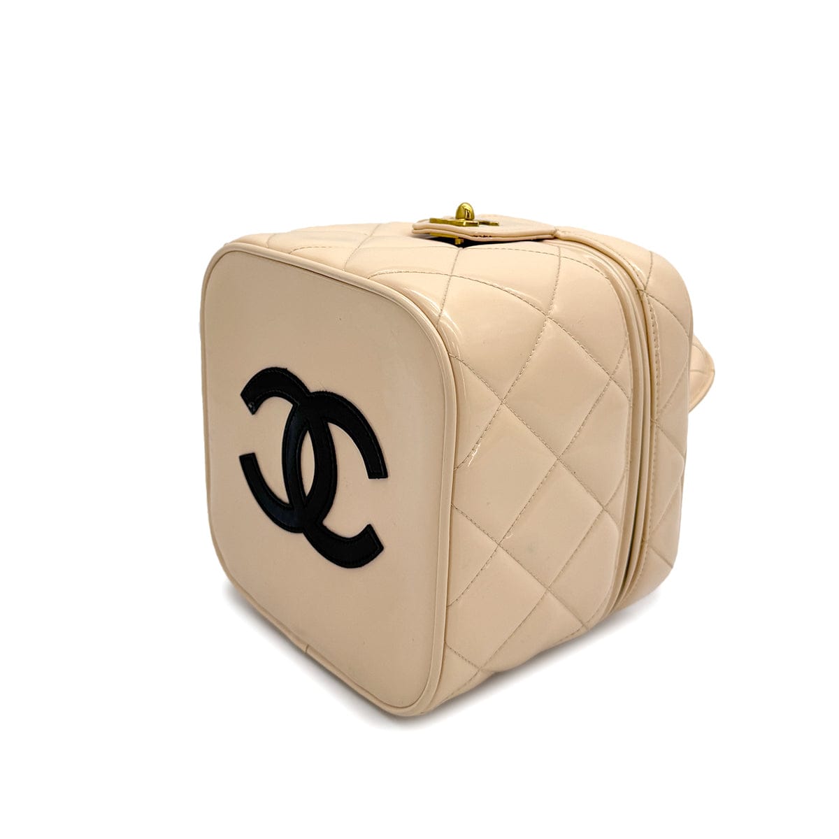 Luxury Promise Japan VINTAGE CHANEL VANITY HAND BAG COCOMARK HEART MIRROR IVORY ENAMEL 90314882