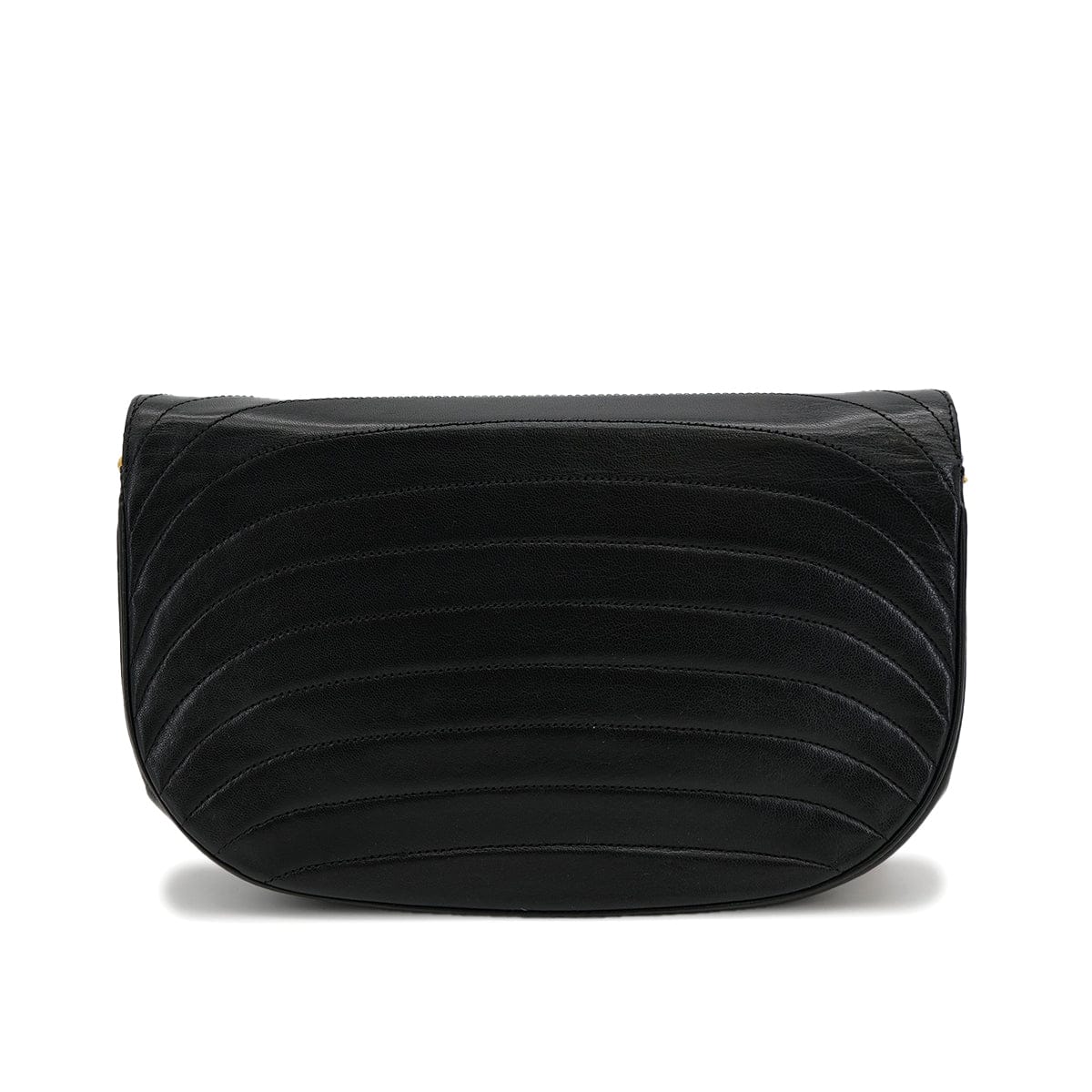 Luxury Promise Japan VINTAGE CHANEL WAVE STITCH CHAIN SHOULDER BAG BLACK LAMB SKIN GOLD HARDWARE 90324278