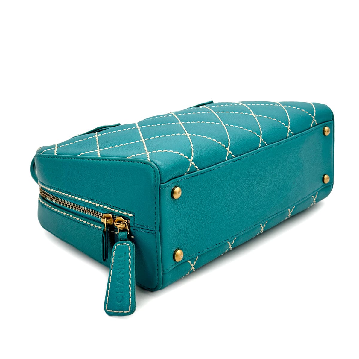 Luxury Promise Japan VINTAGE CHANEL WILD STITCH HAND BAG BLUE CAVIAR SKIN GOLD HARDWARE 90319319