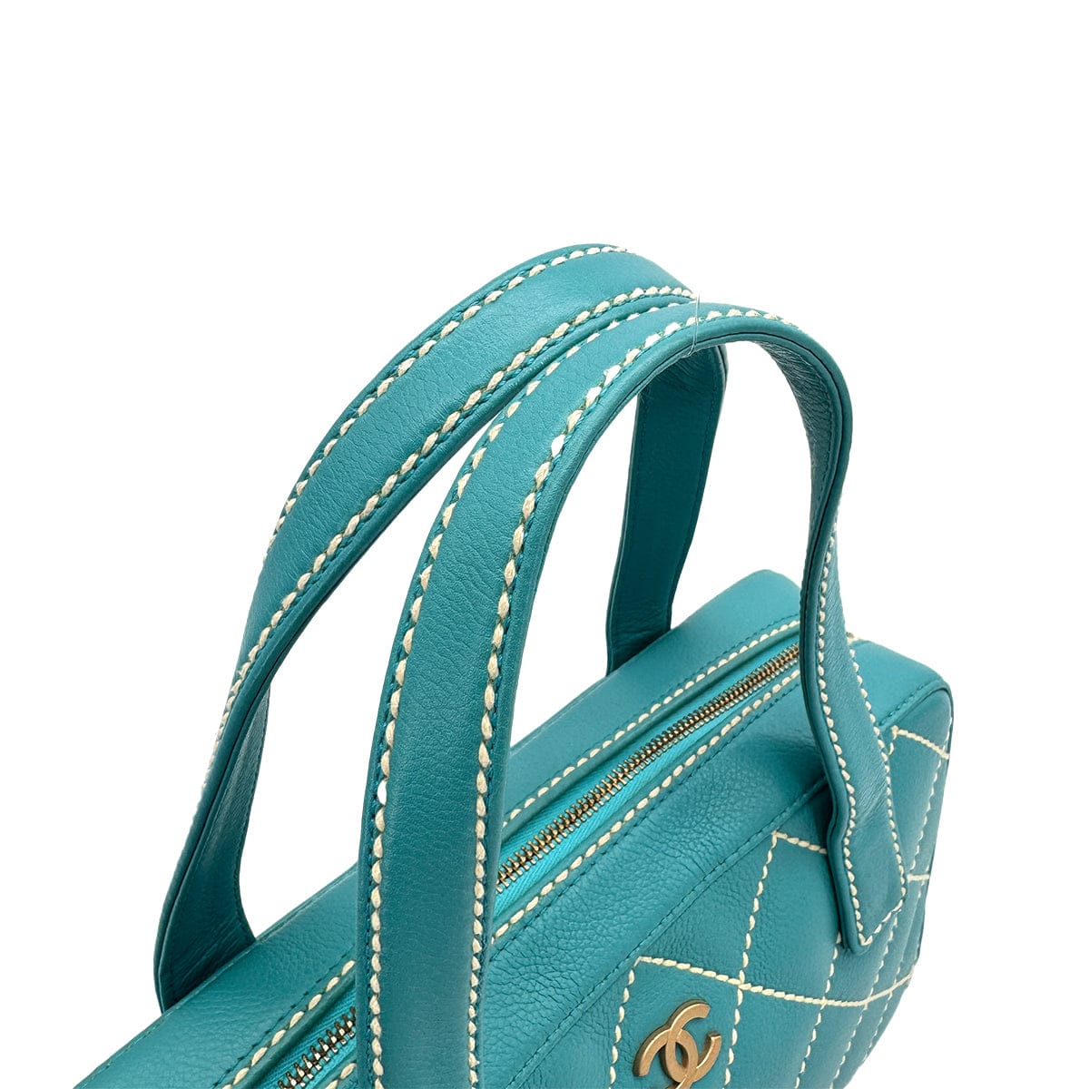 Luxury Promise Japan VINTAGE CHANEL WILD STITCH HAND BAG BLUE CAVIAR SKIN GOLD HARDWARE 90319319