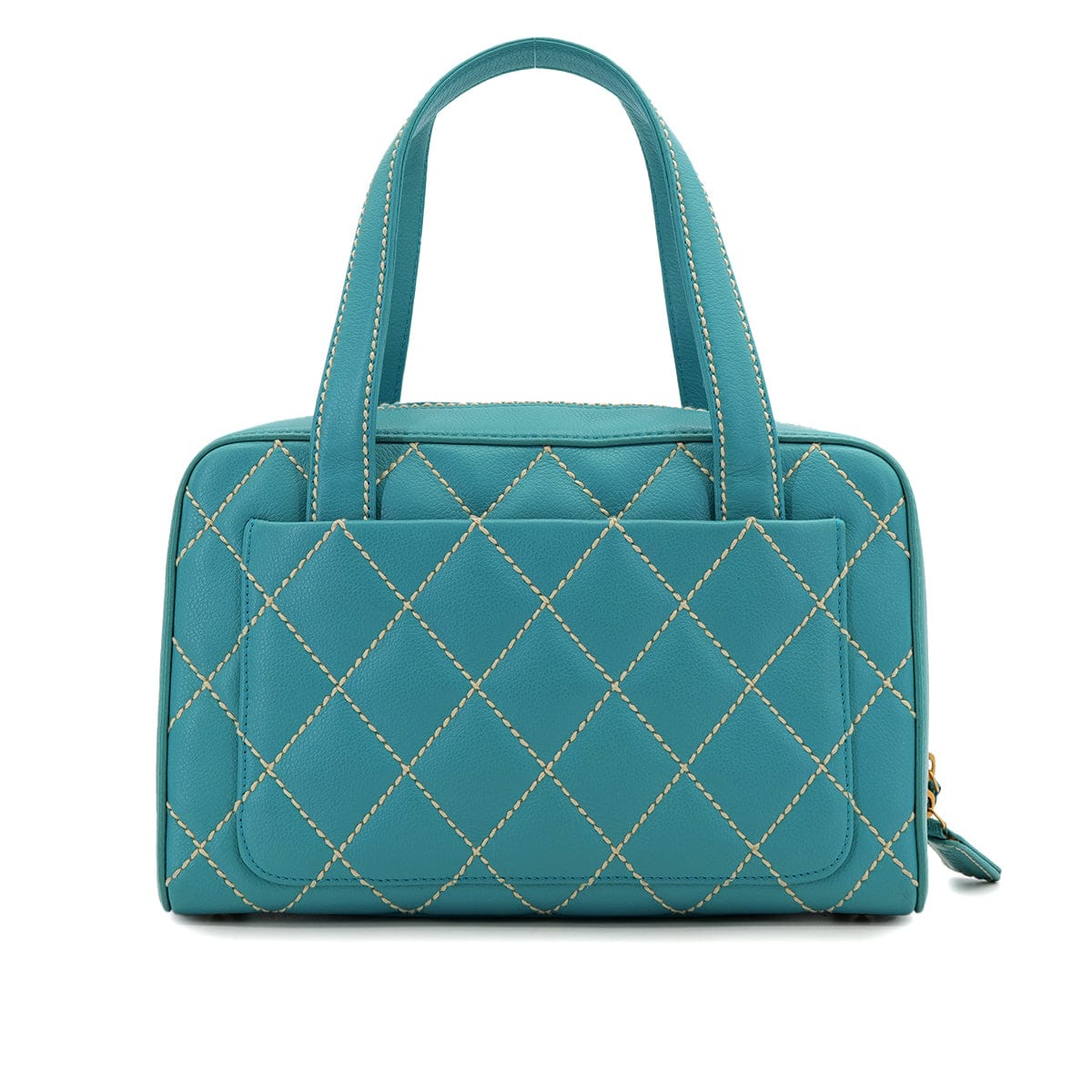 Luxury Promise Japan VINTAGE CHANEL WILD STITCH HAND BAG BLUE CAVIAR SKIN GOLD HARDWARE 90319319