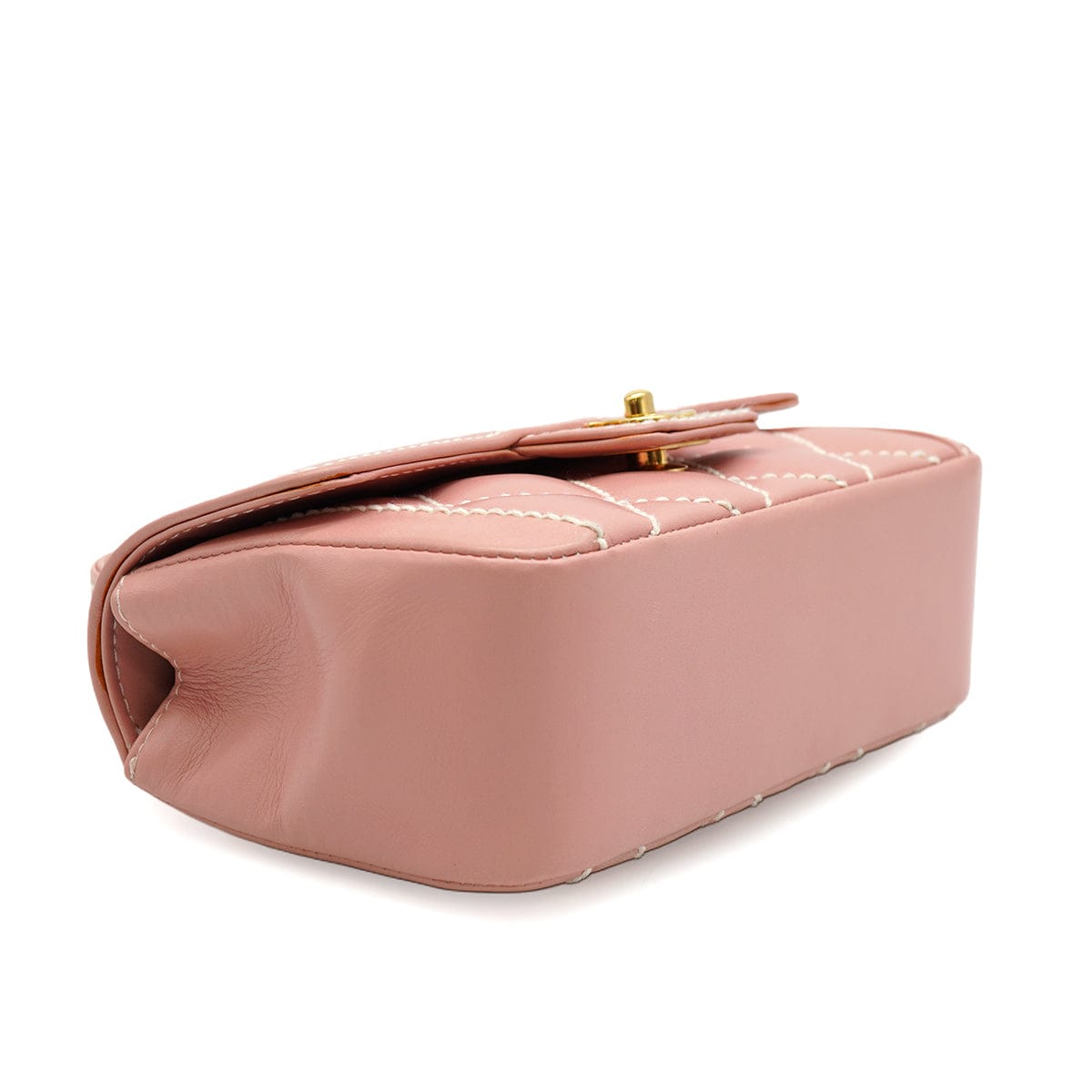 Luxury Promise Japan VINTAGE CHANEL WILD STITCH HAND BAG PINK LEATHER GOLD HARDWARE 90346151