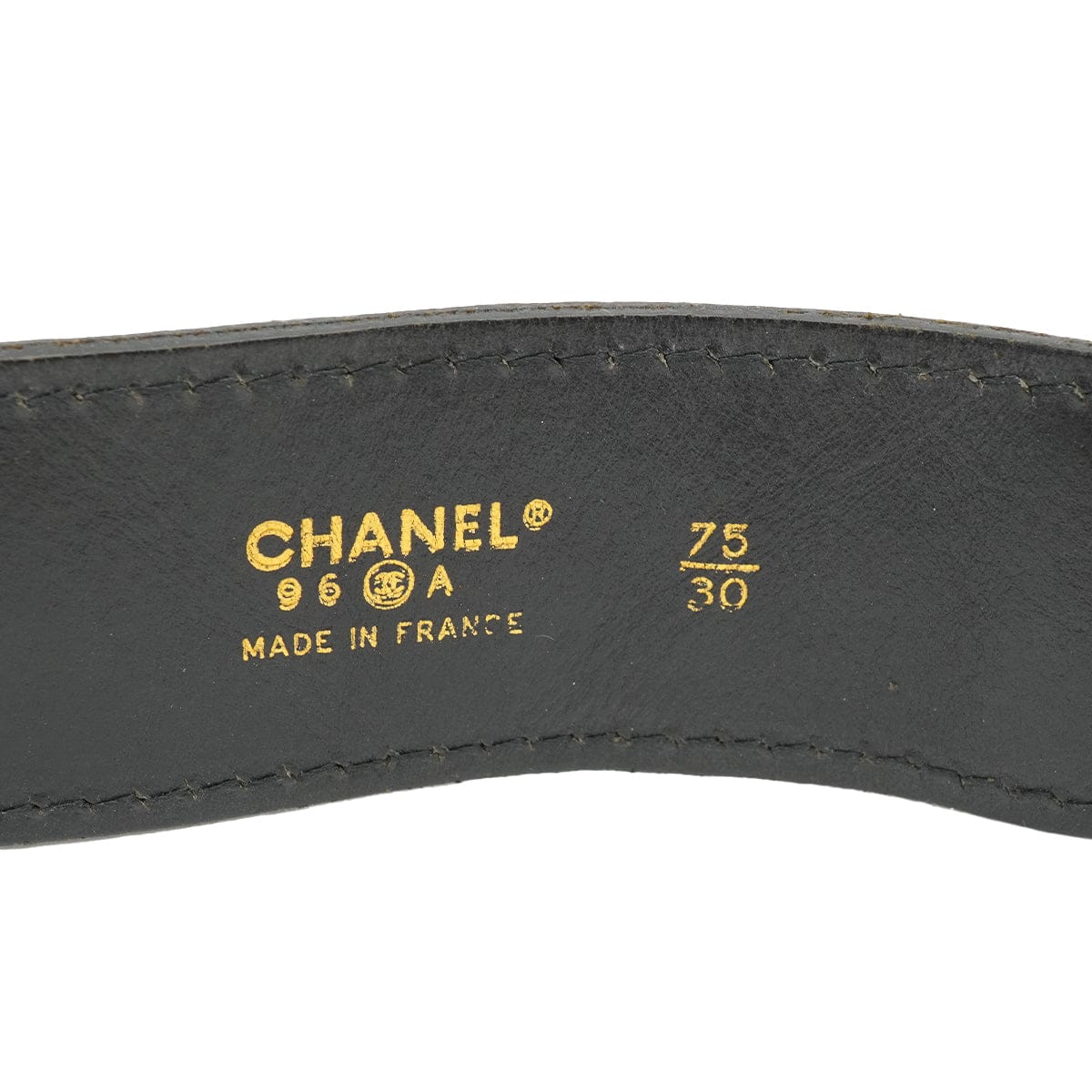 VINTEGE CHANEL BELT LEATHER COCOMARK BLACK ACCESSORY 96A 90335807