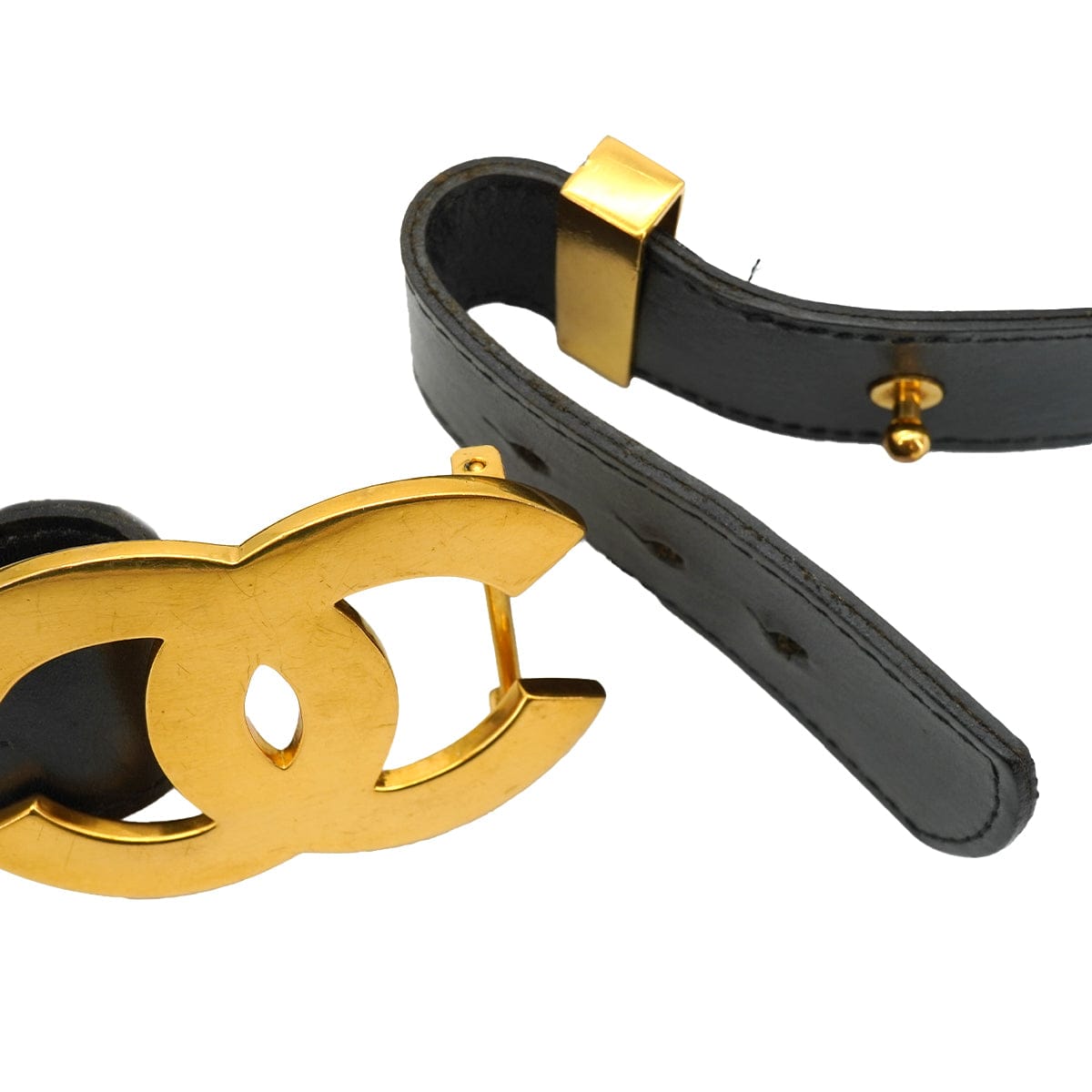 Luxury Promise Japan VINTEGE CHANEL BELT LEATHER COCOMARK BLACK ACCESSORY 96A 90335807