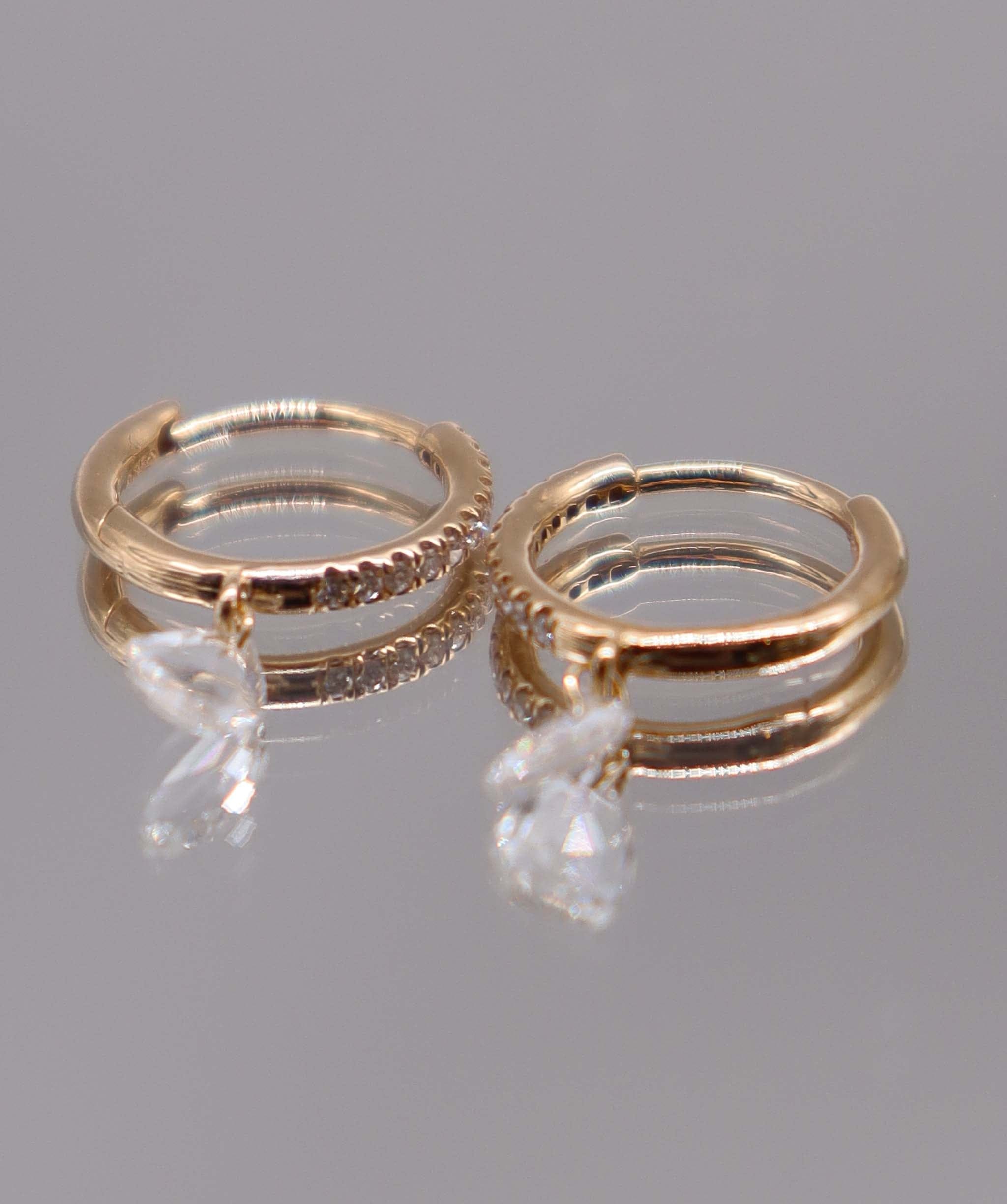 Luxury Promise 0.35CT White Pear Rosecut EARRINGS E7859