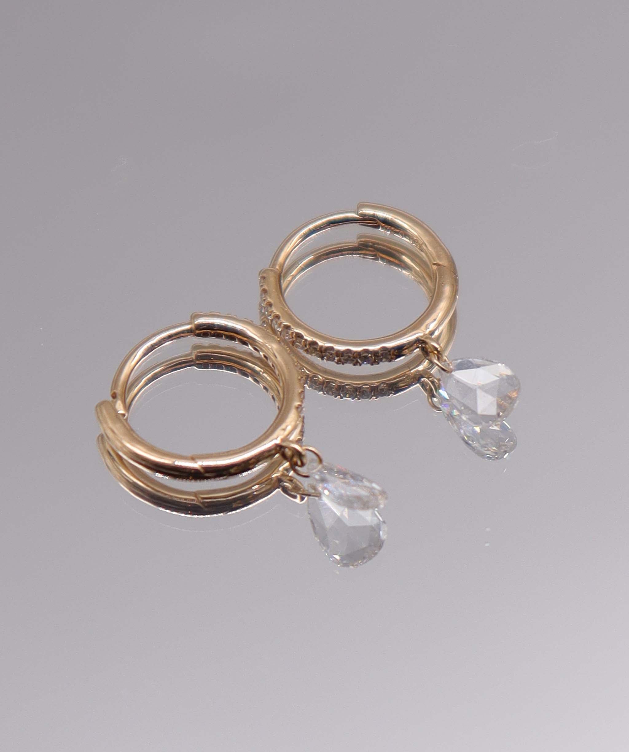 Luxury Promise 0.35CT White Pear Rosecut EARRINGS E7859