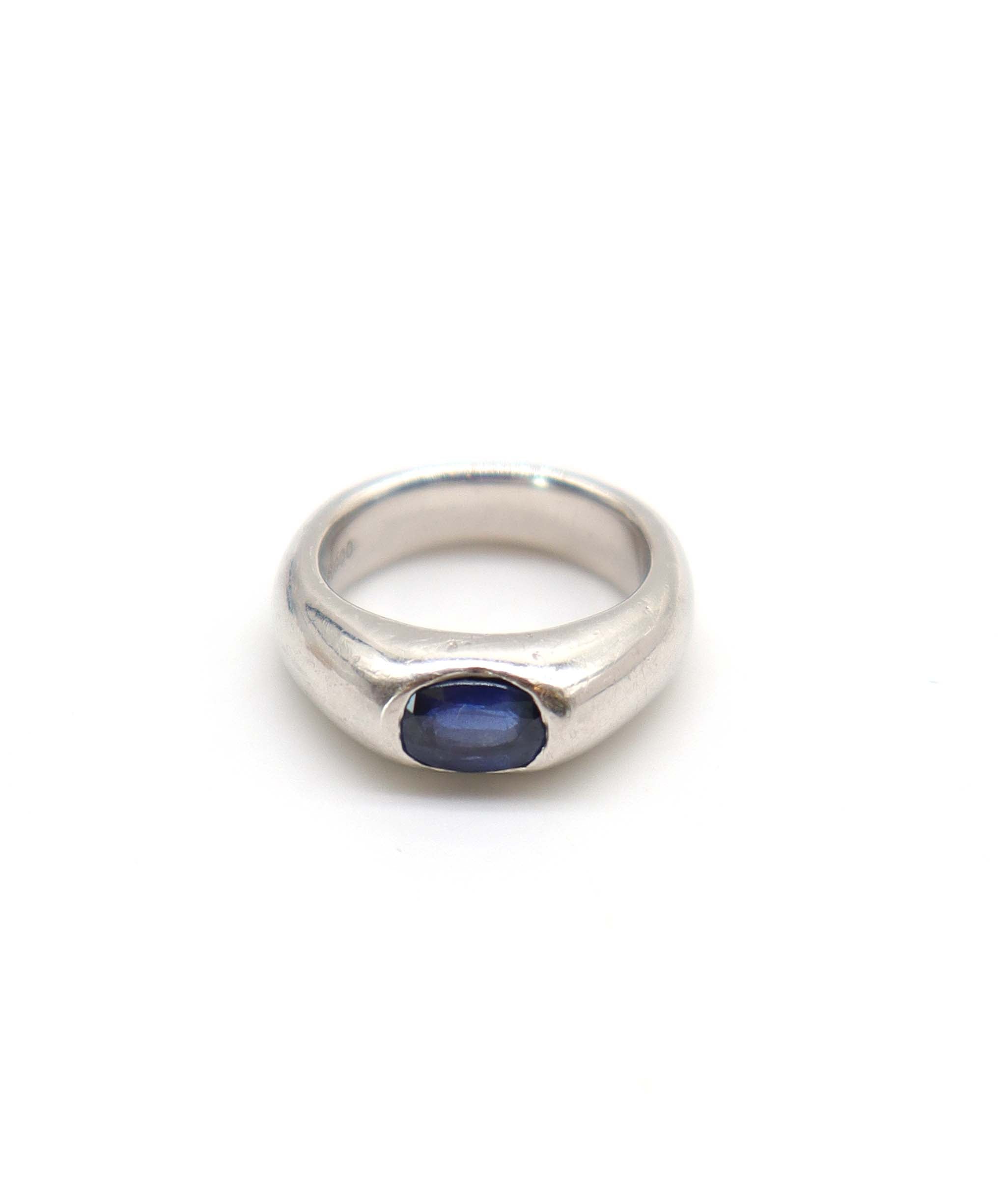 Luxury Promise 0.5ct oval sapphire platinum ring size 40 DXBS4402