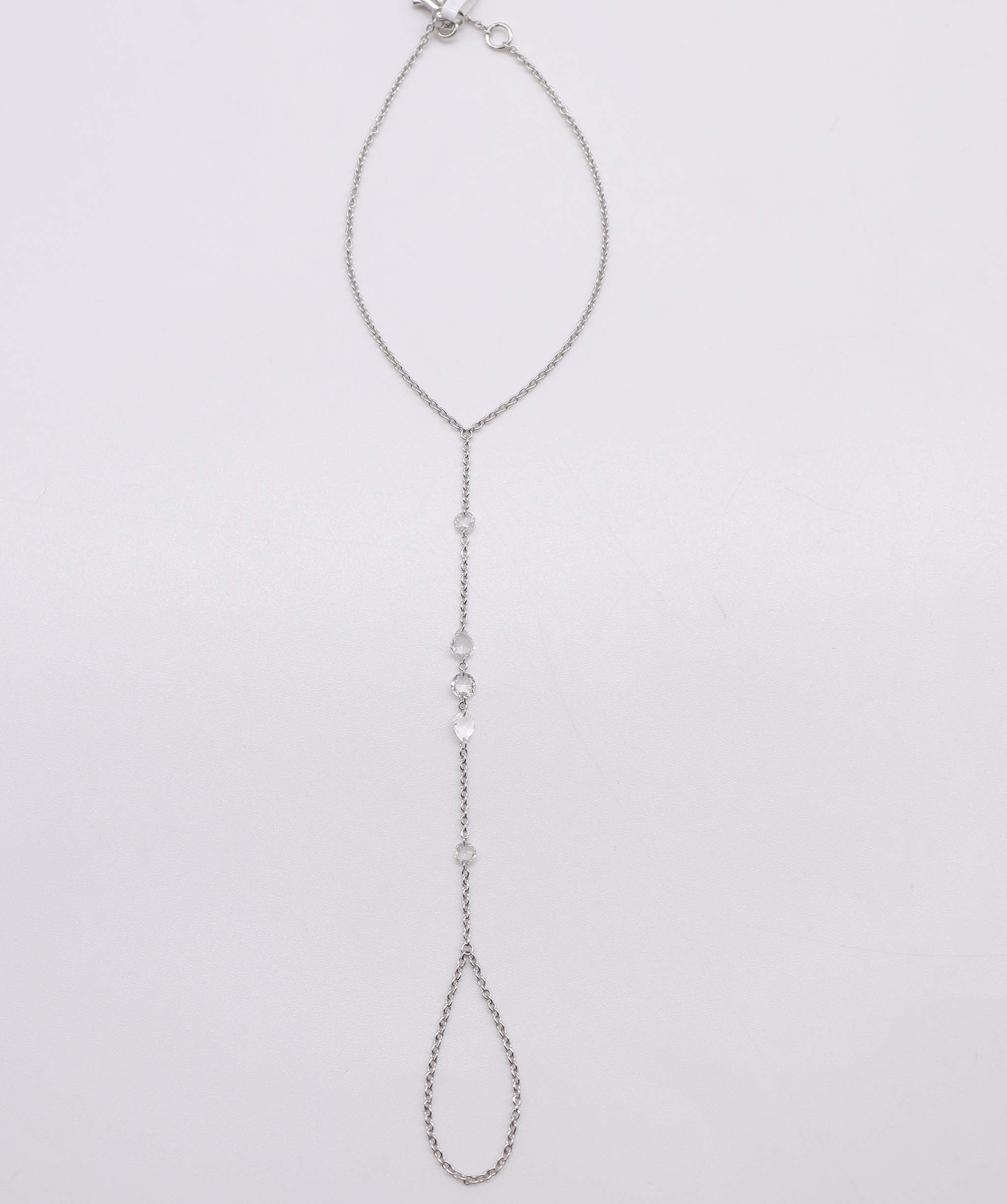 Luxury Promise 0.62CT White Pear Rosecut White Rosecut Diamonds HANDCHAIN B3338