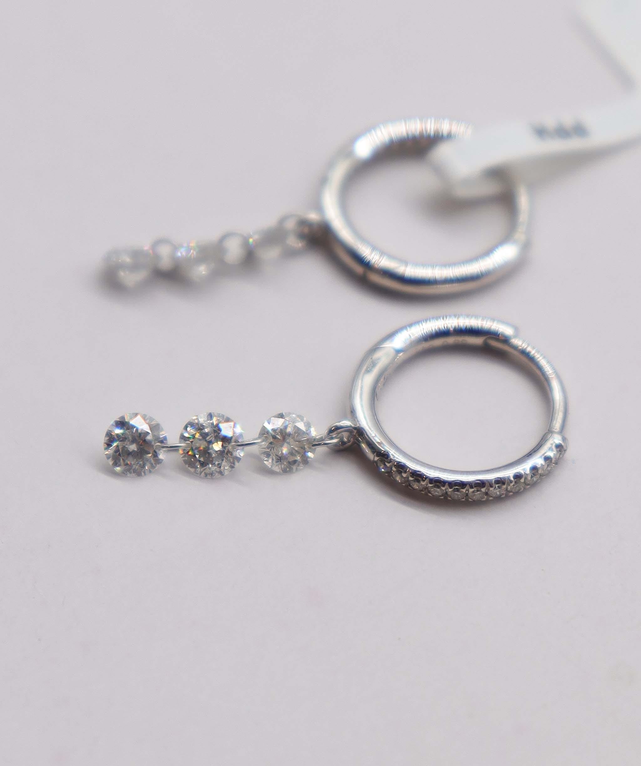Luxury Promise 0.68ct SMALL DIAMONDS WHITE FULLCUT EARRINGS E7845