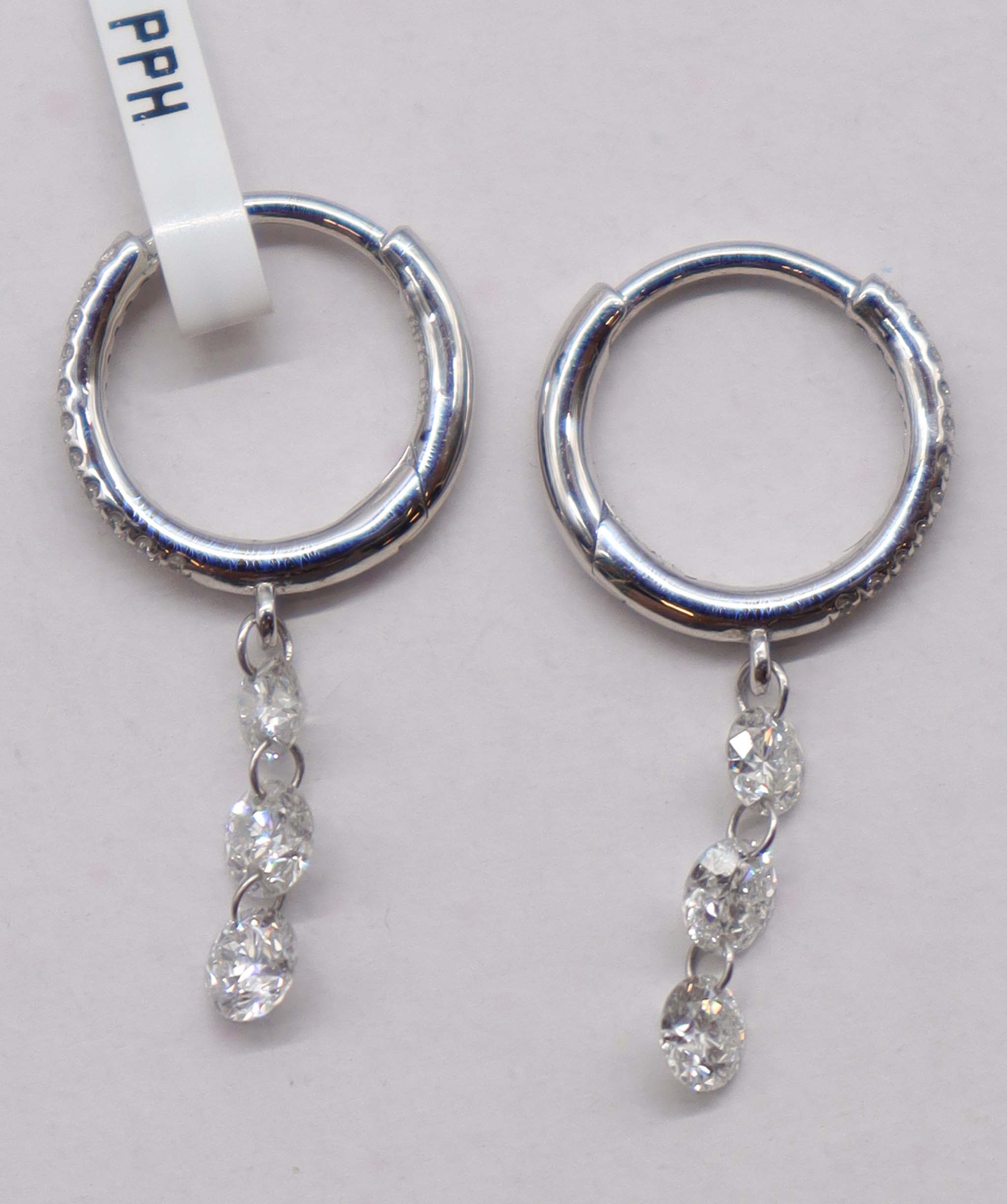 Luxury Promise 0.68ct SMALL DIAMONDS WHITE FULLCUT EARRINGS E7845