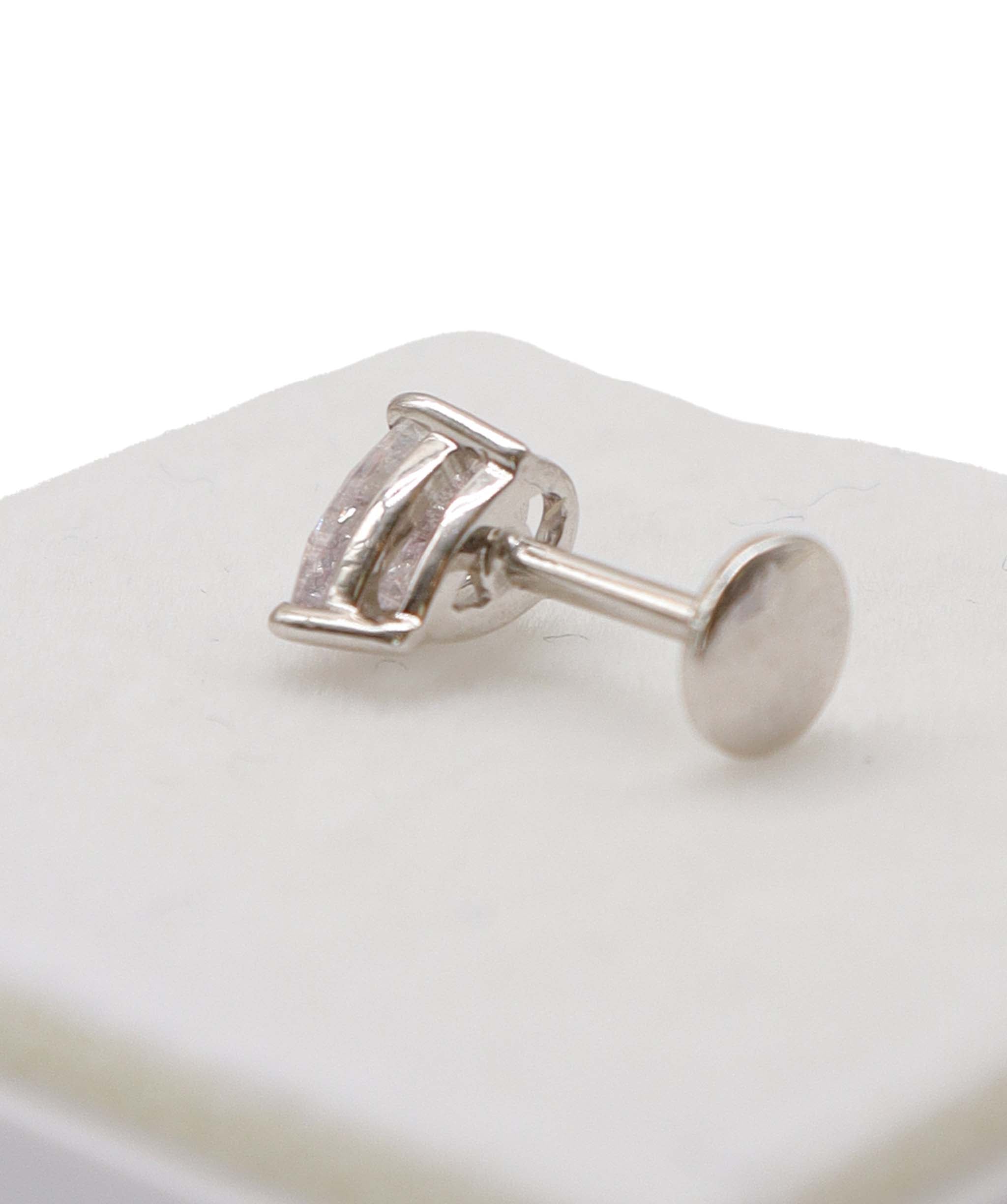 Luxury Promise 0.75CT Pear Diamond Ear Stacker Flat Back Earring 18k White Gold DXBG0001