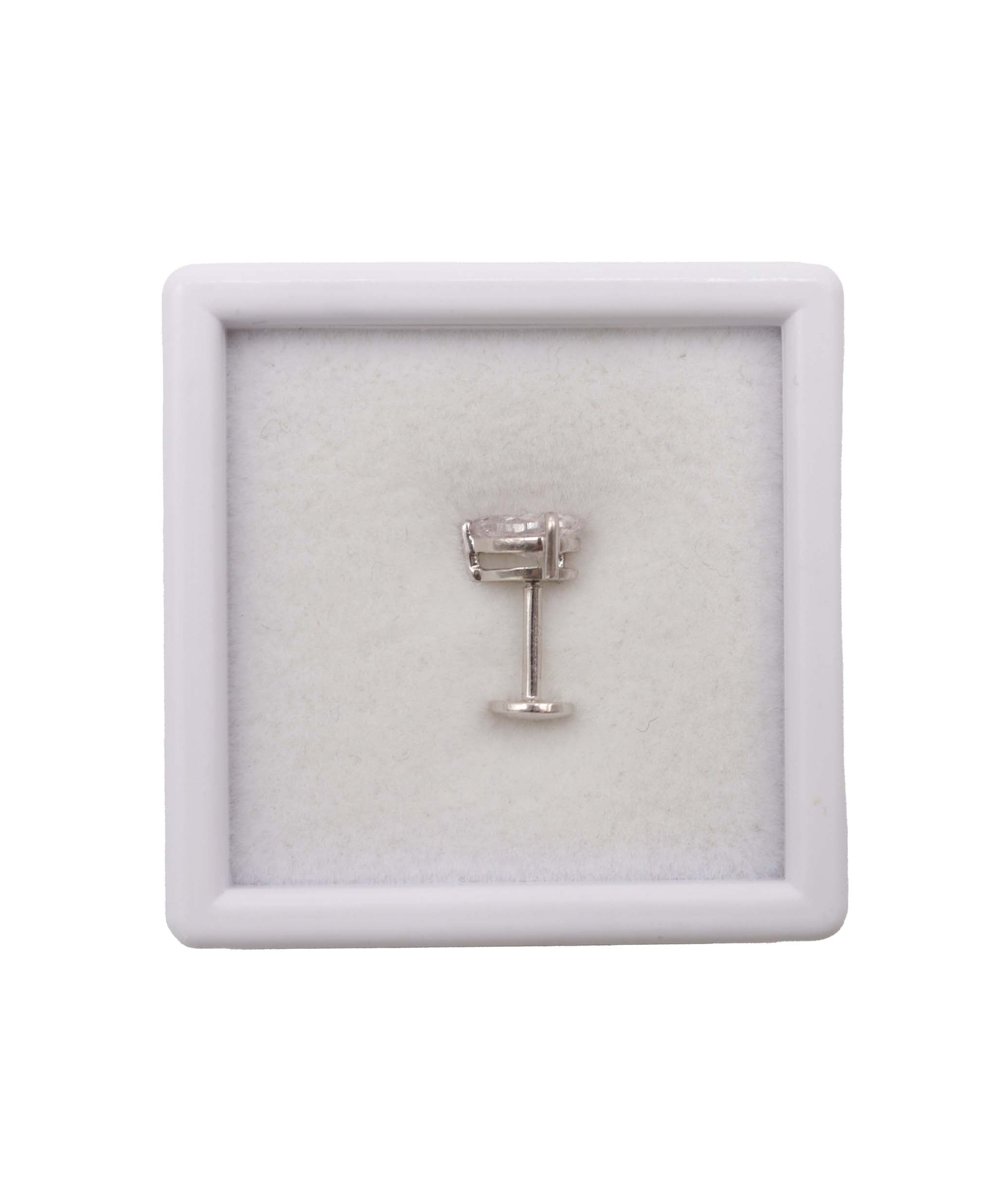 Luxury Promise 0.75CT Pear Diamond Ear Stacker Flat Back Earring 18k White Gold DXBG0001