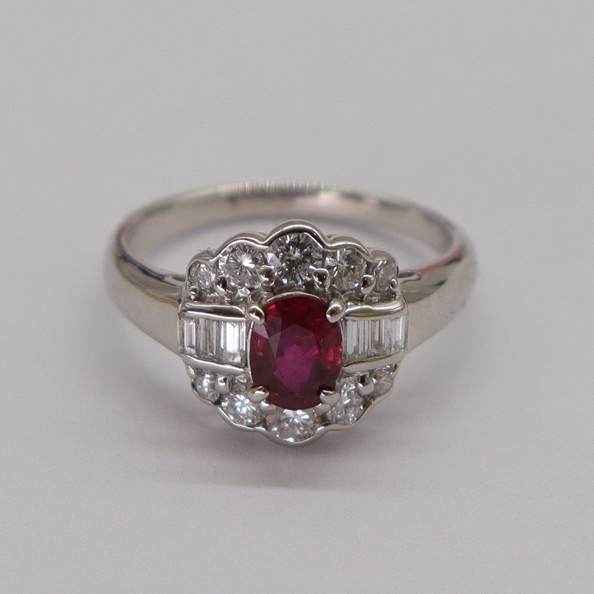 Luxury Promise 0.76ct Ruby 0.61ct Diamond Platinum Ring Size 5.5 DXBS5590