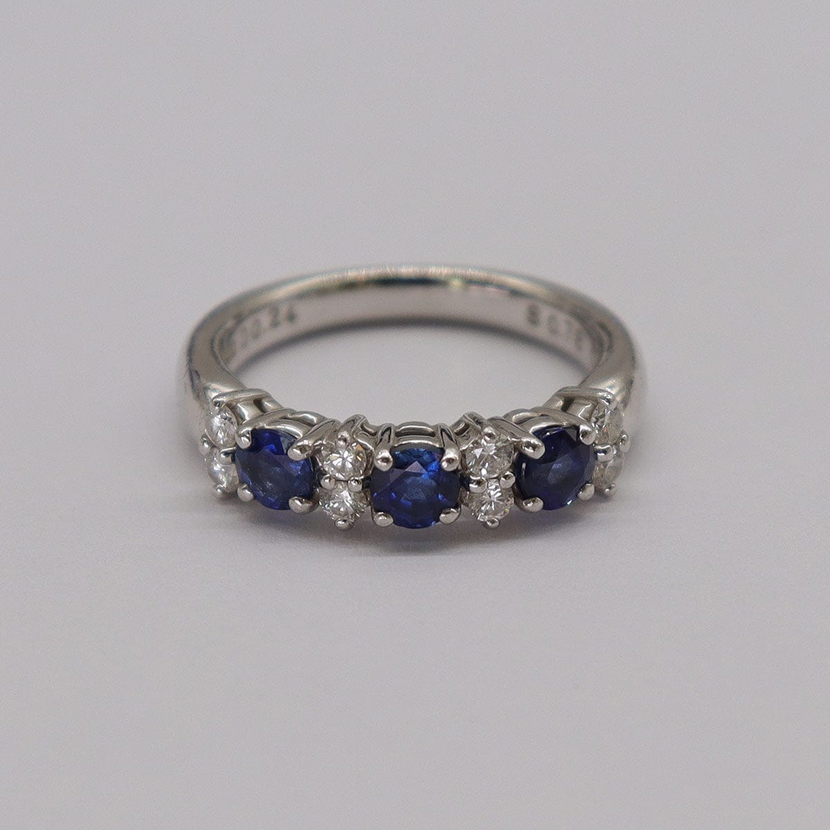 Luxury Promise 0.78ct Blue Sapphire 0.24ct Diamond Platinum Ring Size 5.5 DXBS5585